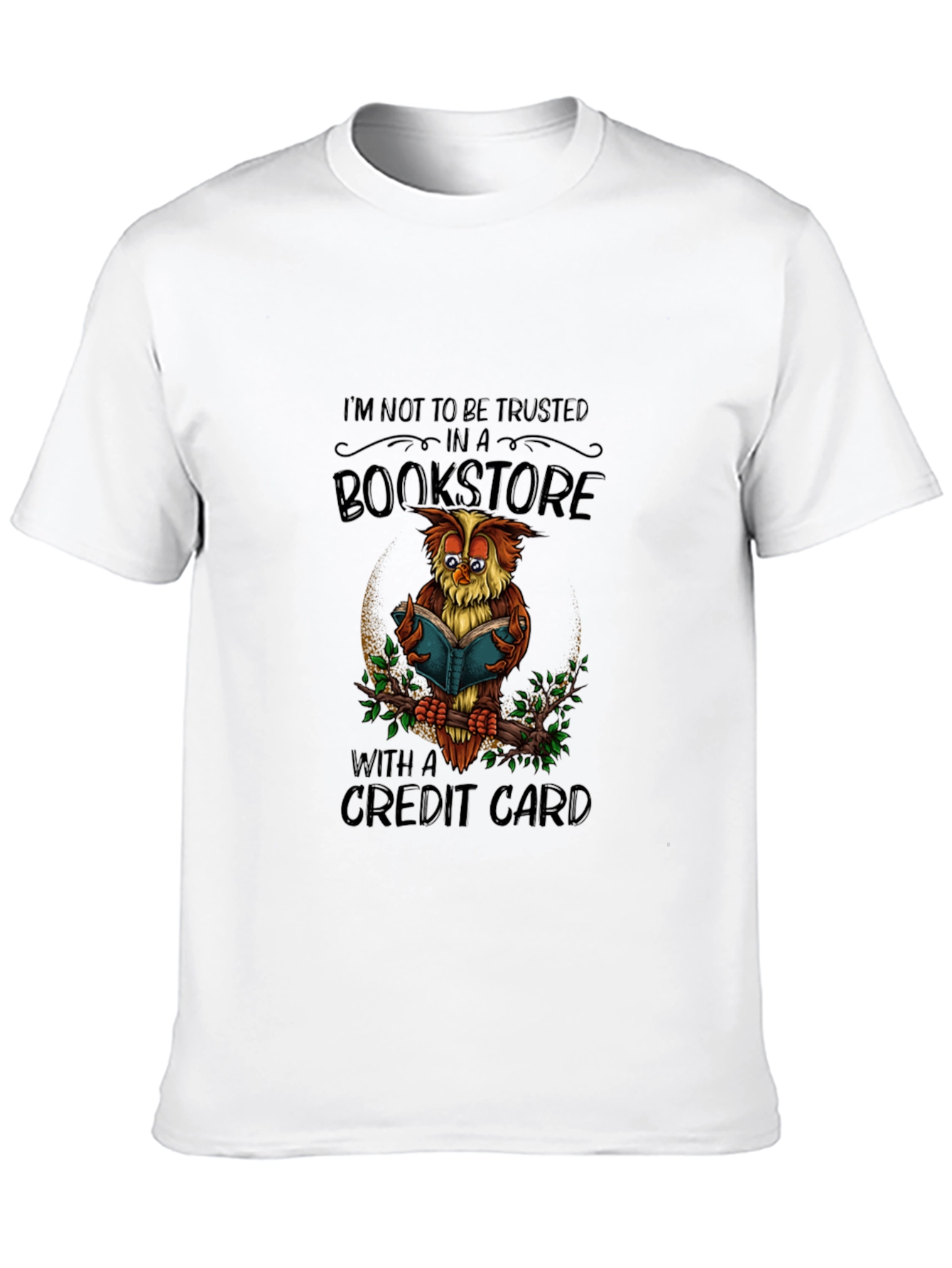 Bookstore Owl T-Shirt: Credit Card Danger!