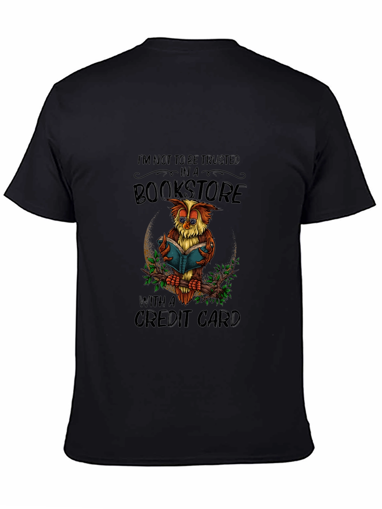 Bookstore Owl T-Shirt: Credit Card Danger!