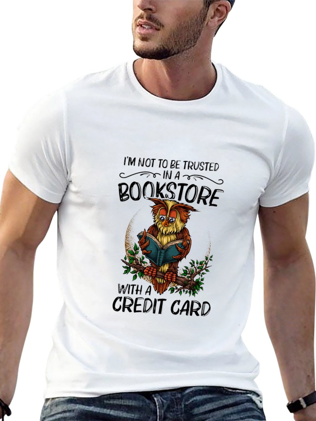 Bookstore Owl T-Shirt: Credit Card Danger!