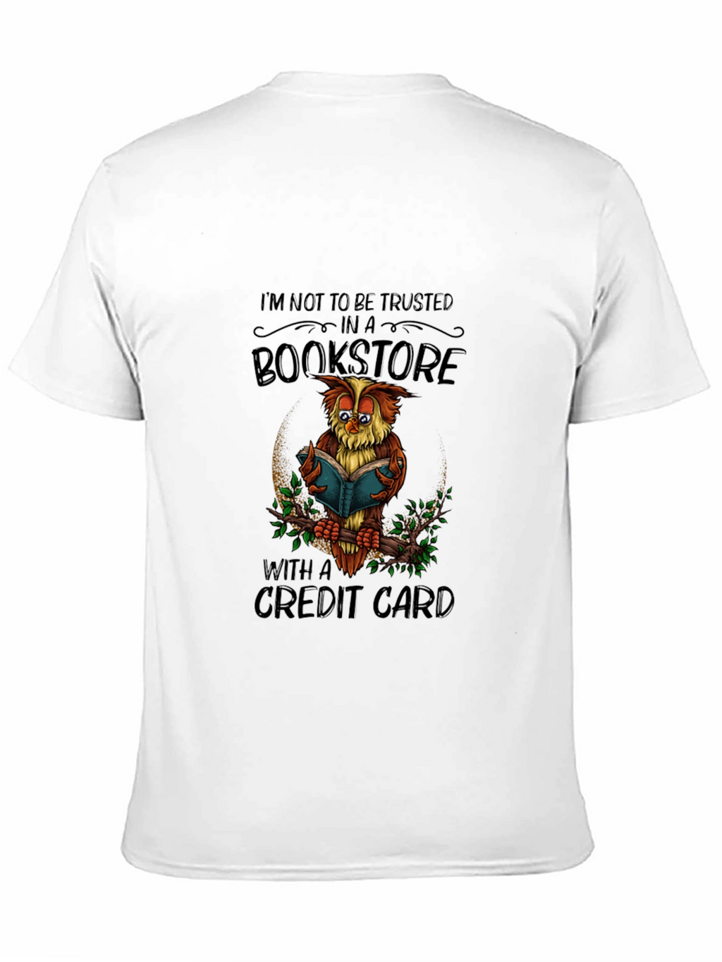 Bookstore Owl T-Shirt: Credit Card Danger!