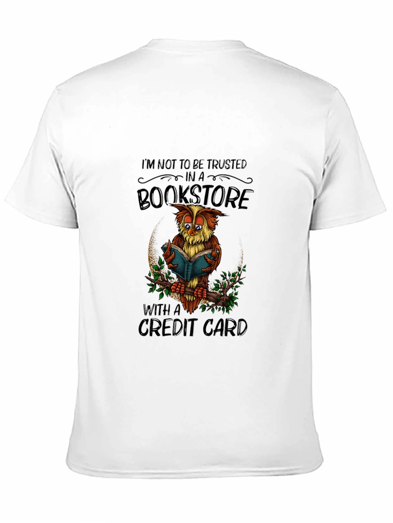 Bookstore Owl T-Shirt: Credit Card Danger!
