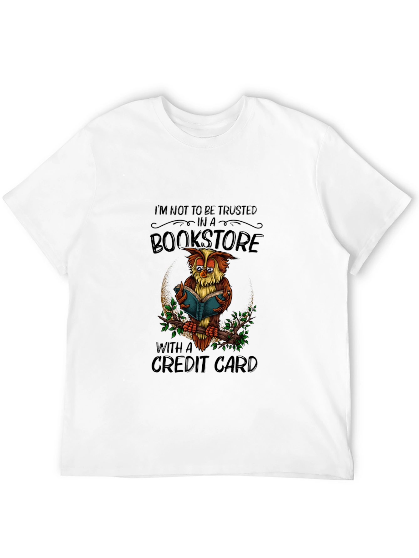 Bookstore Owl T-Shirt: Credit Card Danger!
