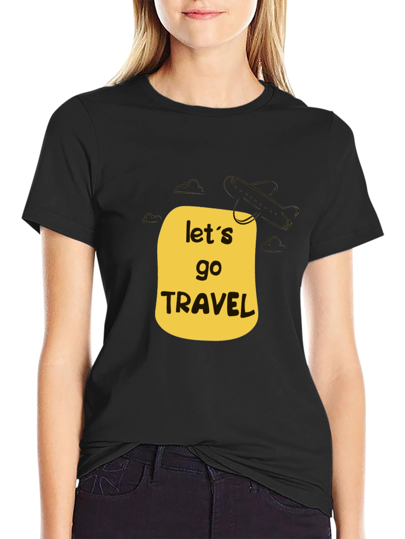 Lets Go Travel Black T-Shirt