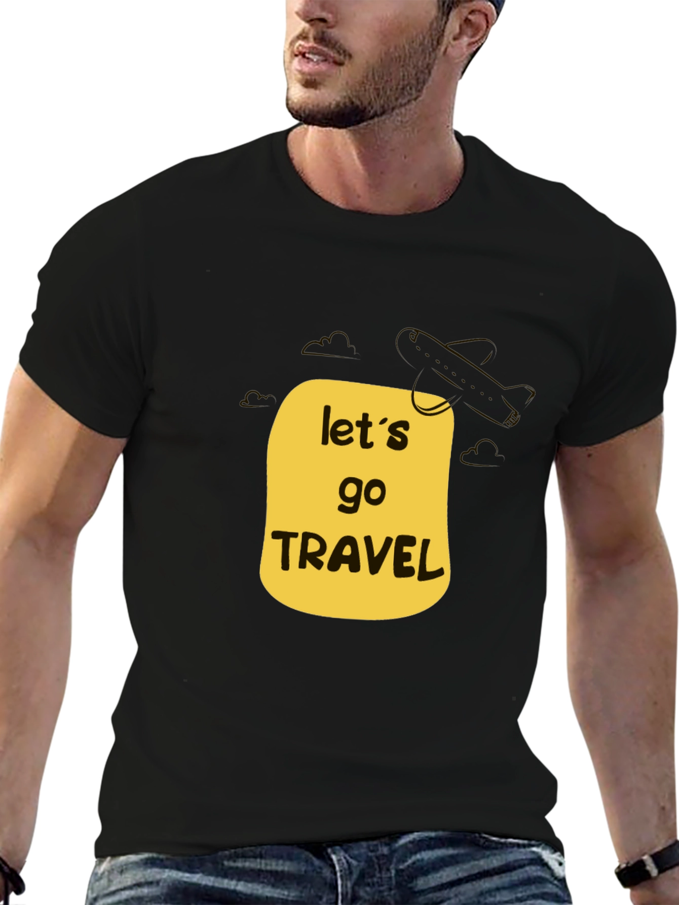 Lets Go Travel Black T-Shirt