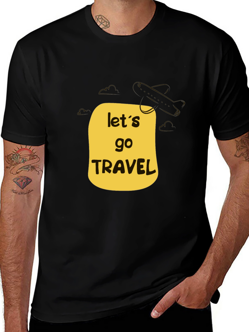 Lets Go Travel Black T-Shirt