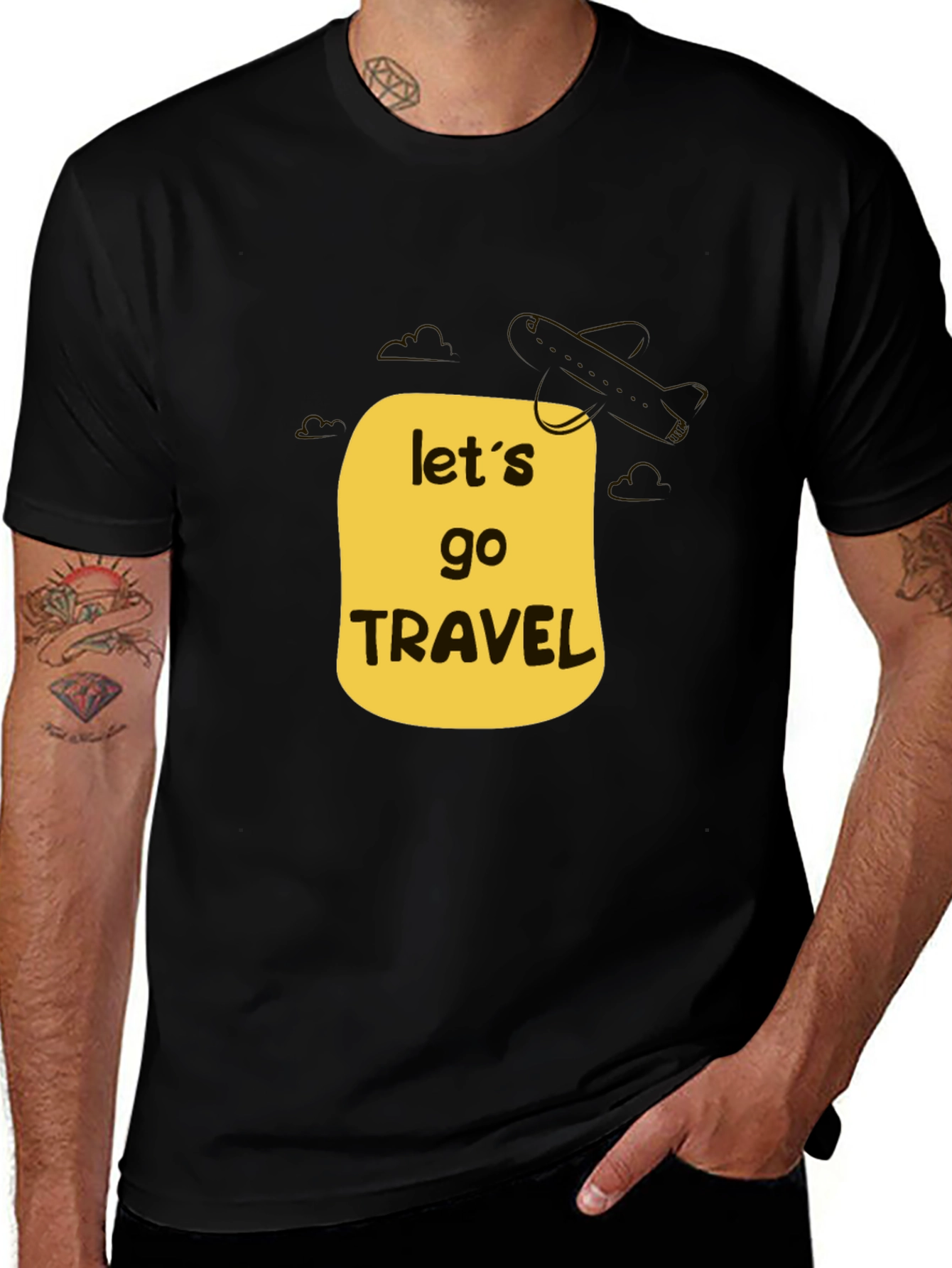 Lets Go Travel Black T-Shirt