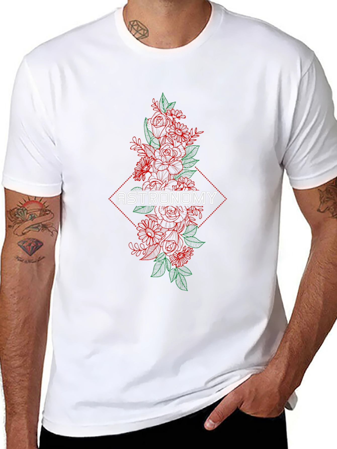 Astronomy Floral Graphic T-Shirt
