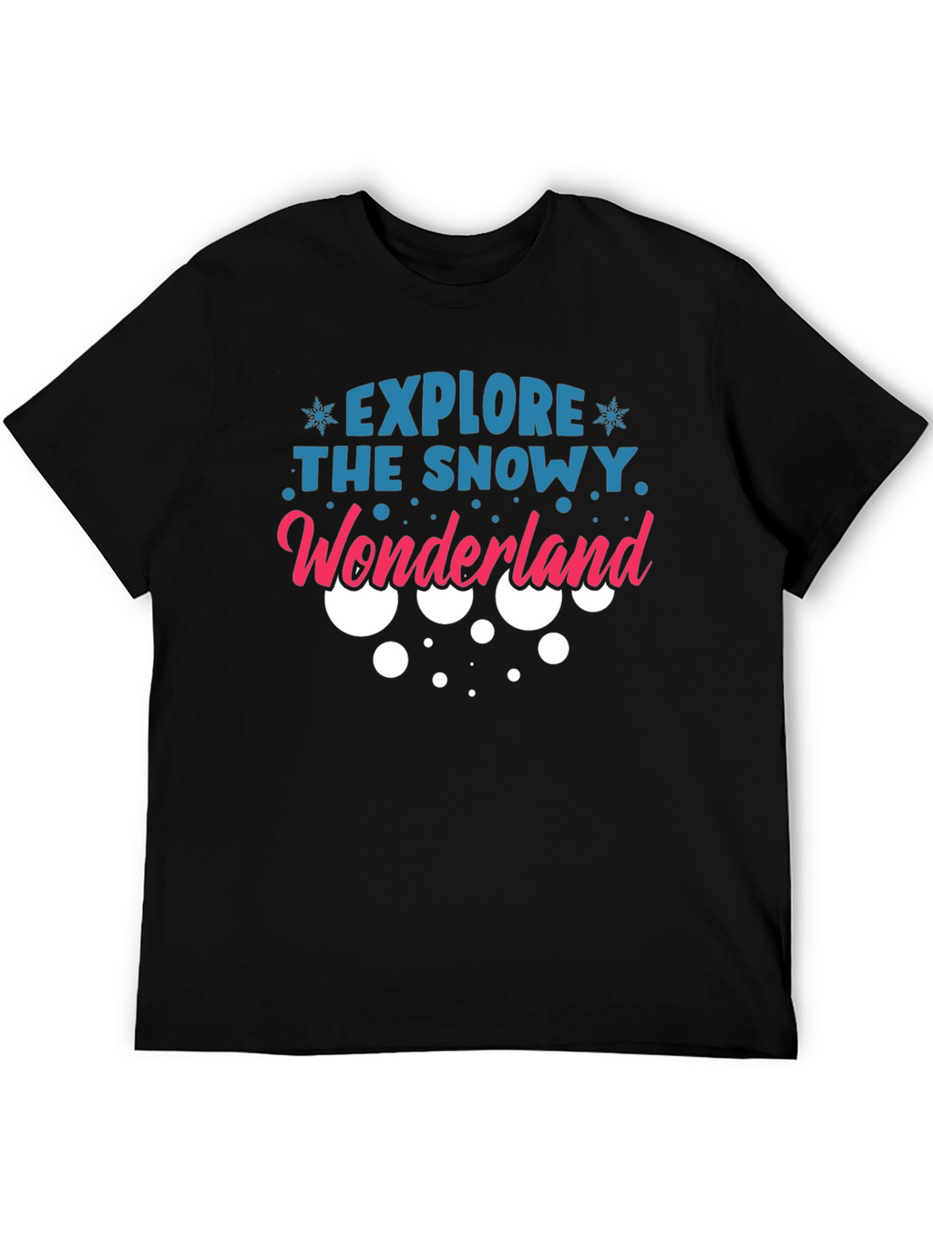 Explore the Snowy Wonderland Black T-Shirt