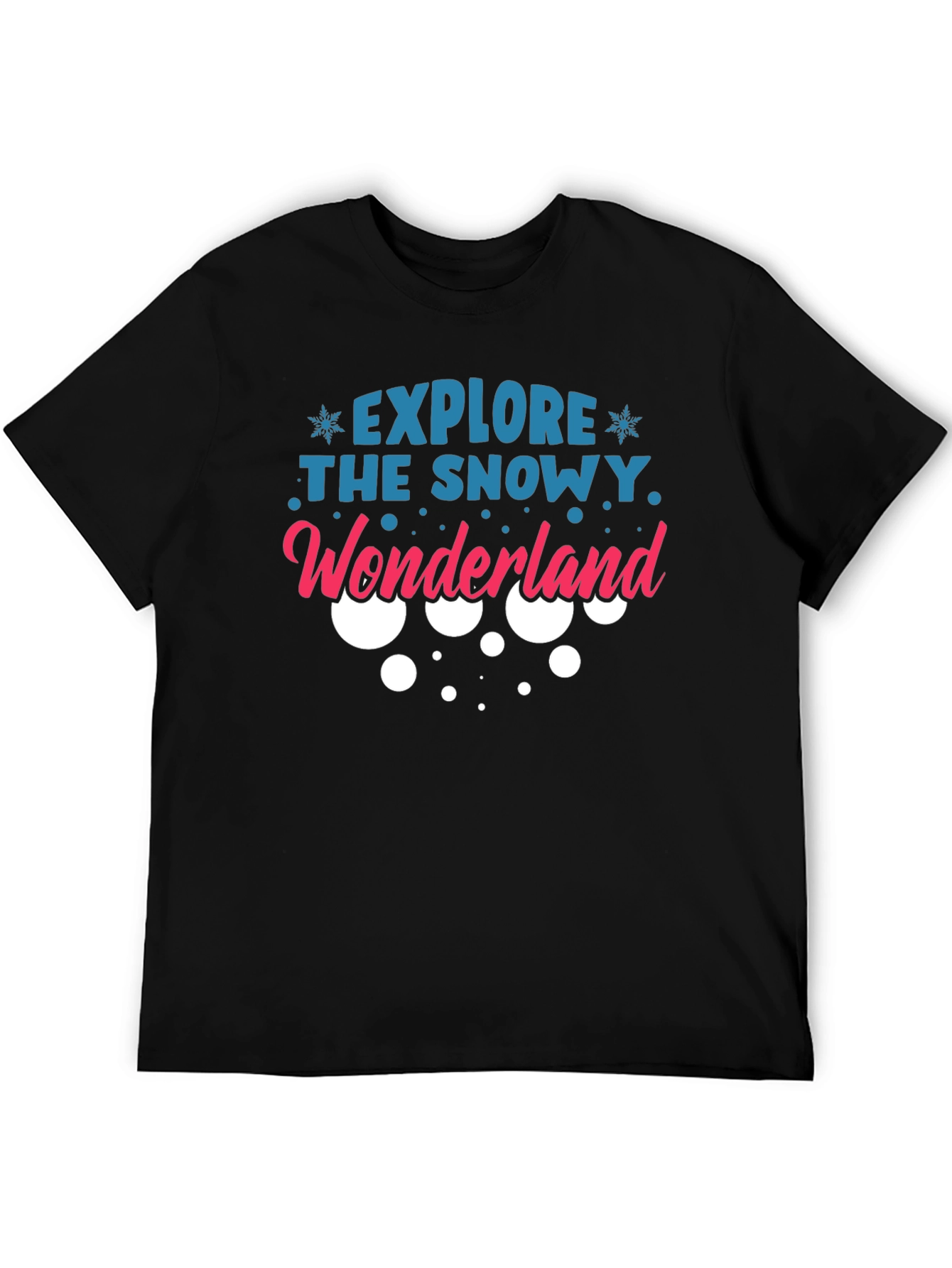 Explore the Snowy Wonderland Black T-Shirt