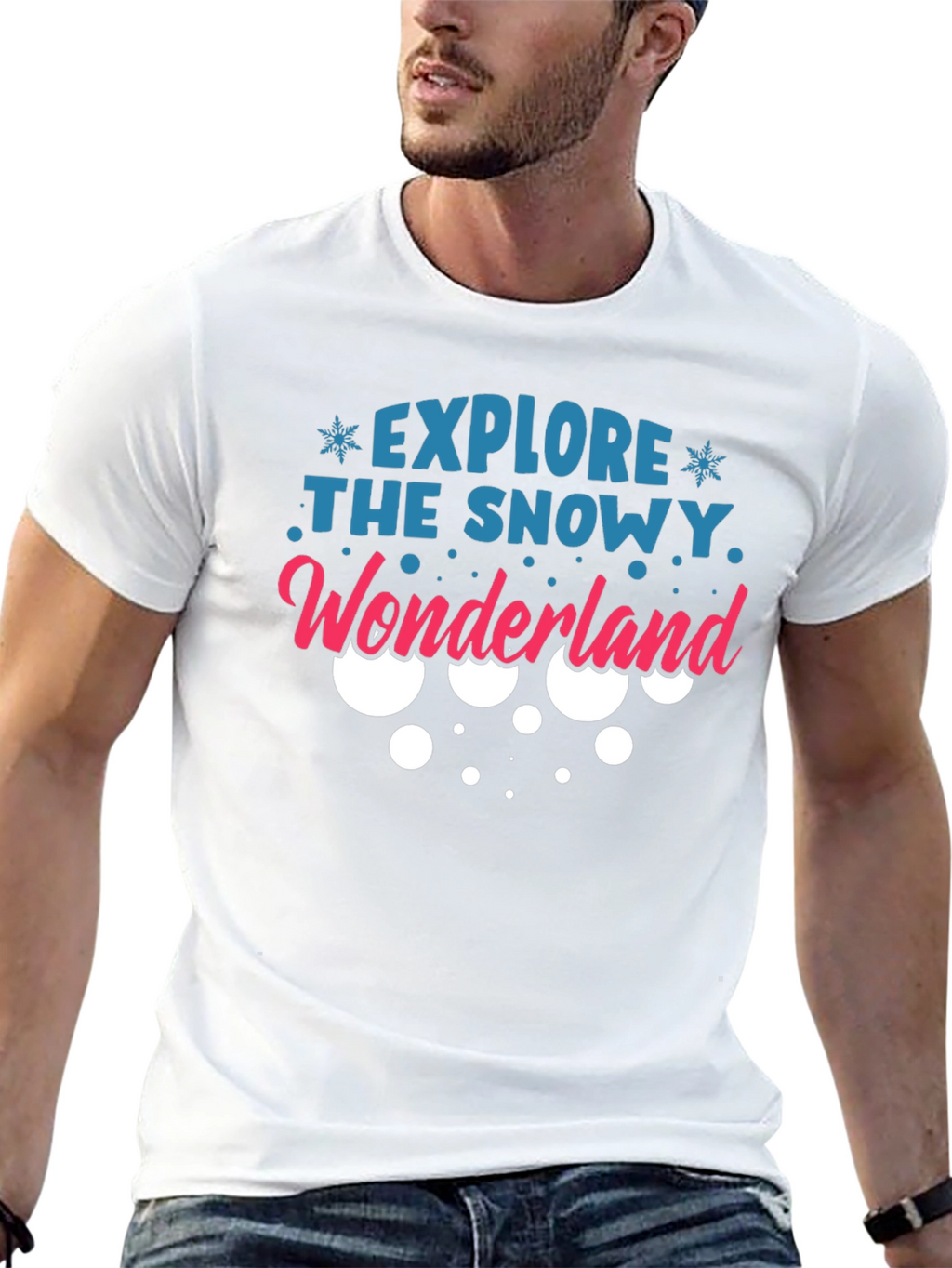 Explore the Snowy Wonderland Black T-Shirt