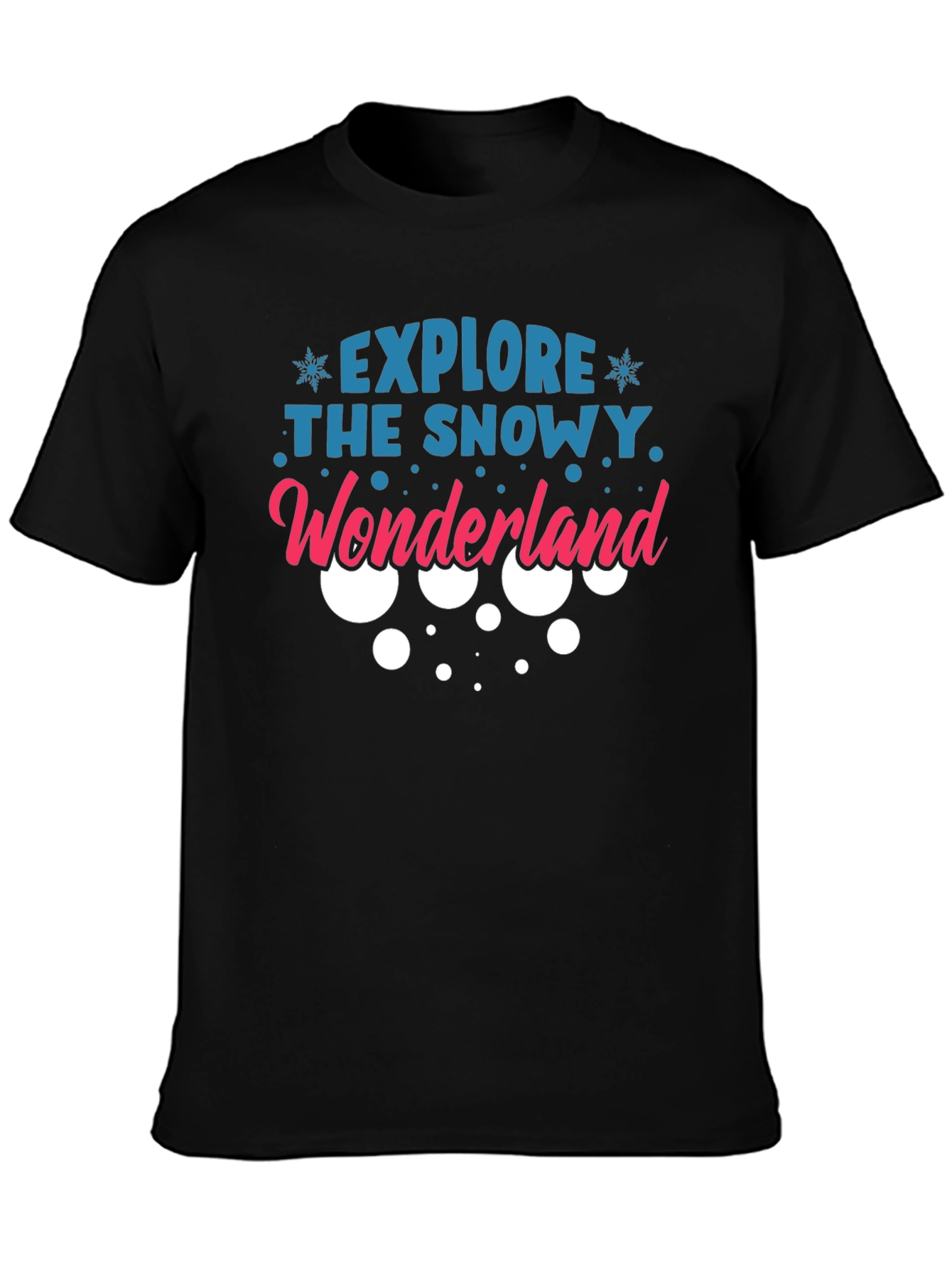 Explore the Snowy Wonderland Black T-Shirt