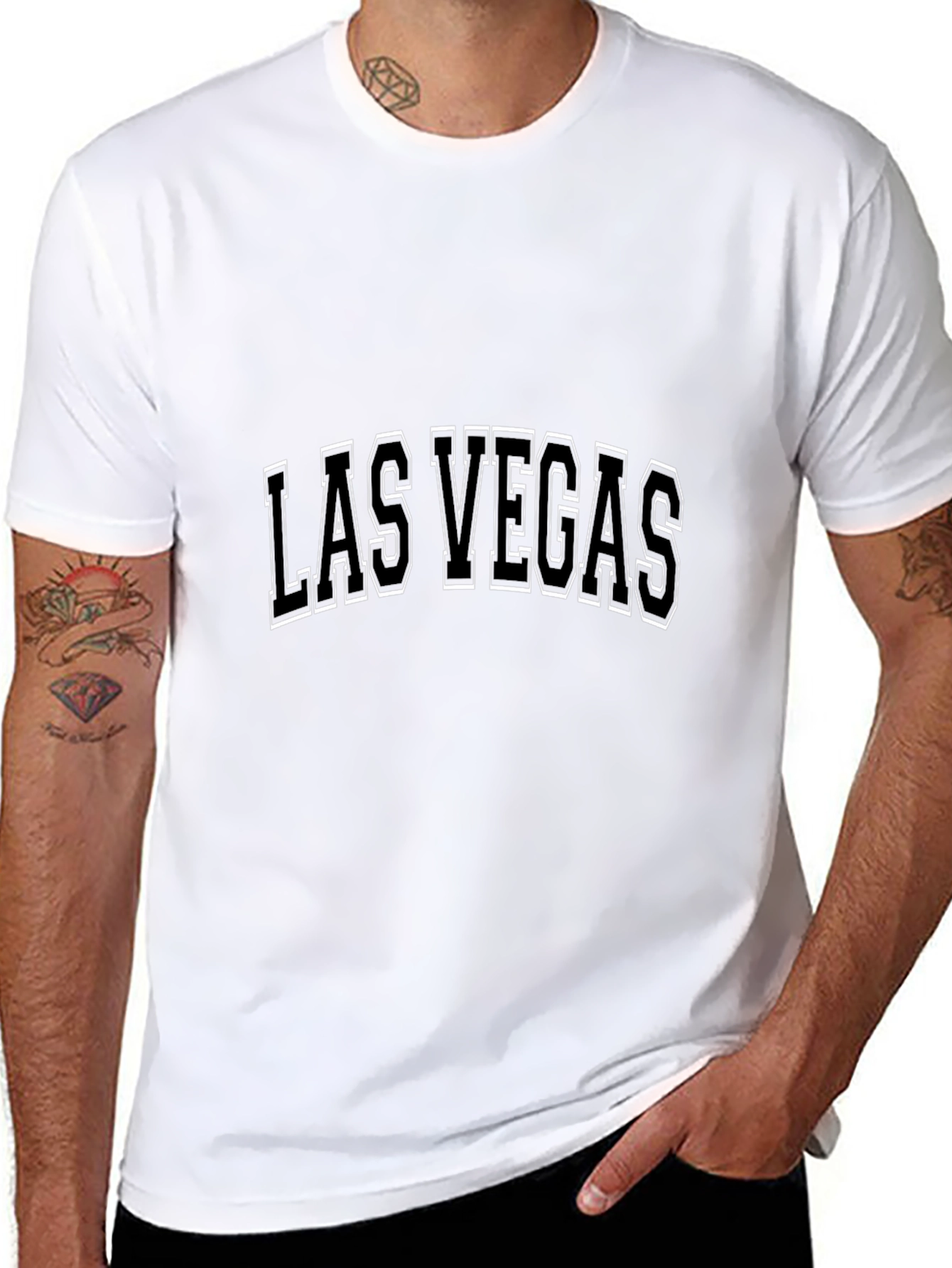 Las Vegas Graphic Print Black T-Shirt