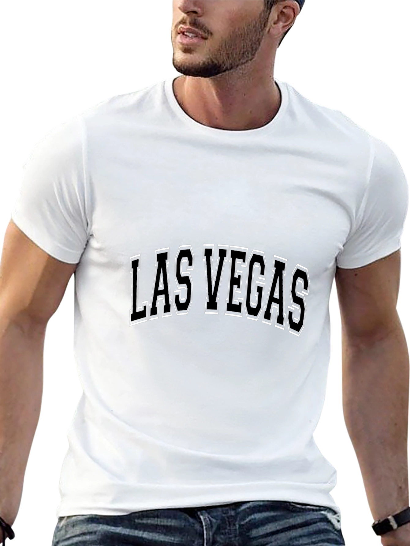 Las Vegas Graphic Print Black T-Shirt