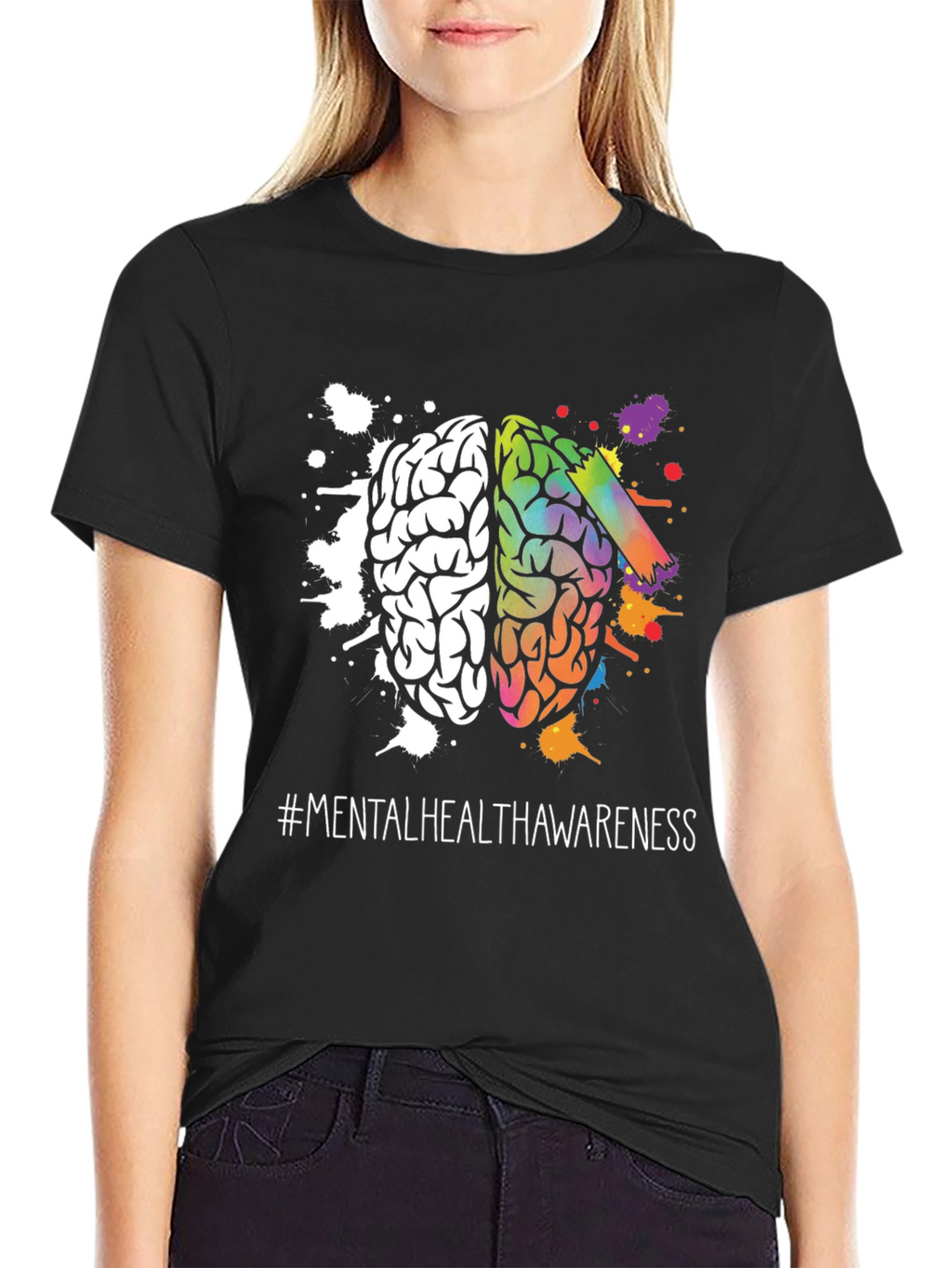 Mental Health Awareness T-Shirt Brain Graphic
