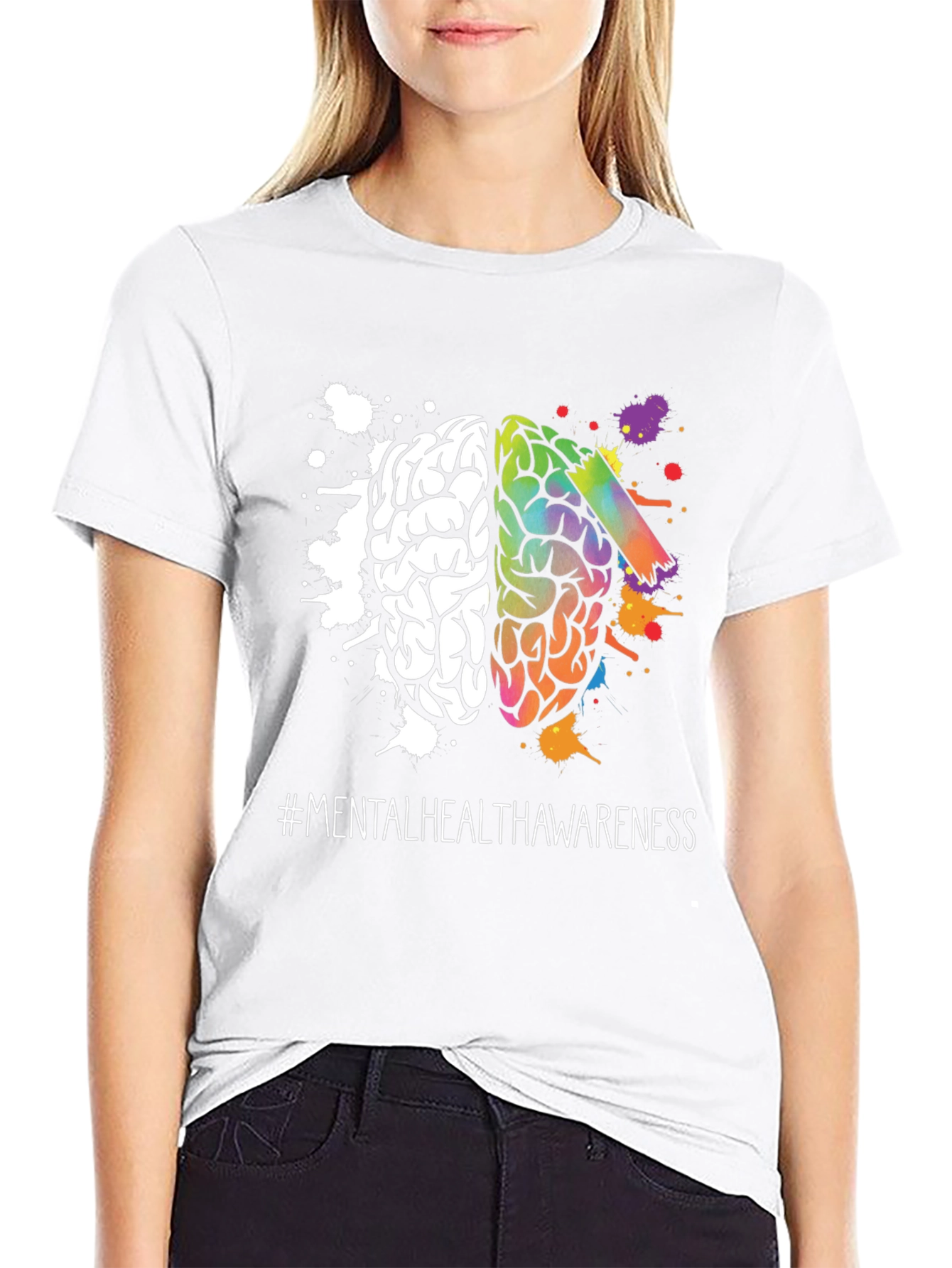 Mental Health Awareness T-Shirt Brain Graphic