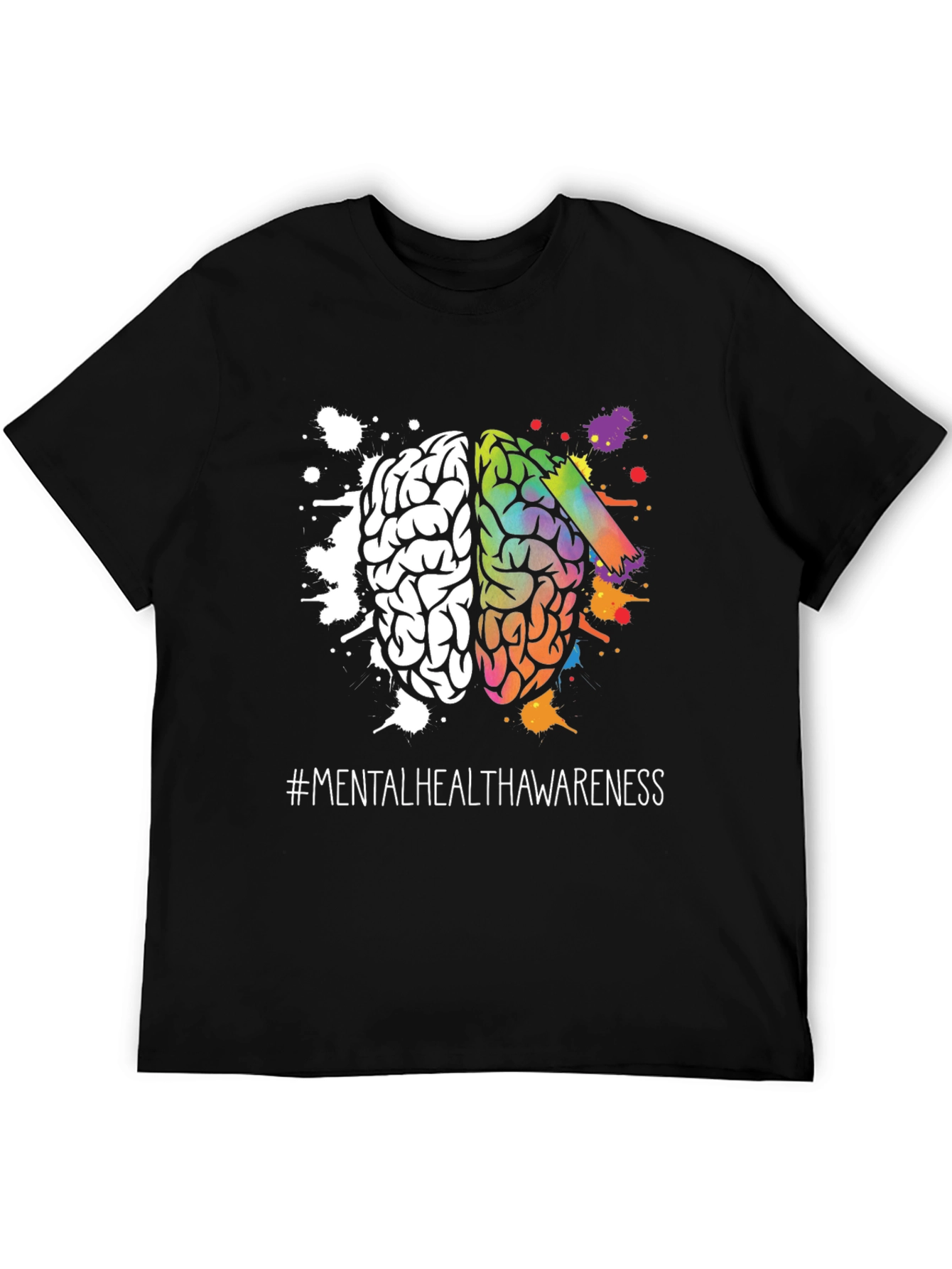 Mental Health Awareness T-Shirt Brain Graphic