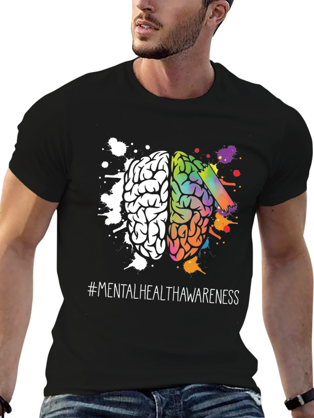 Mental Health Awareness T-Shirt Brain Graphic