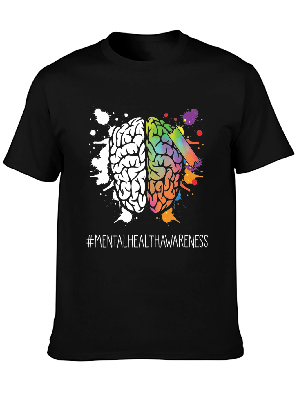 Mental Health Awareness T-Shirt Brain Graphic