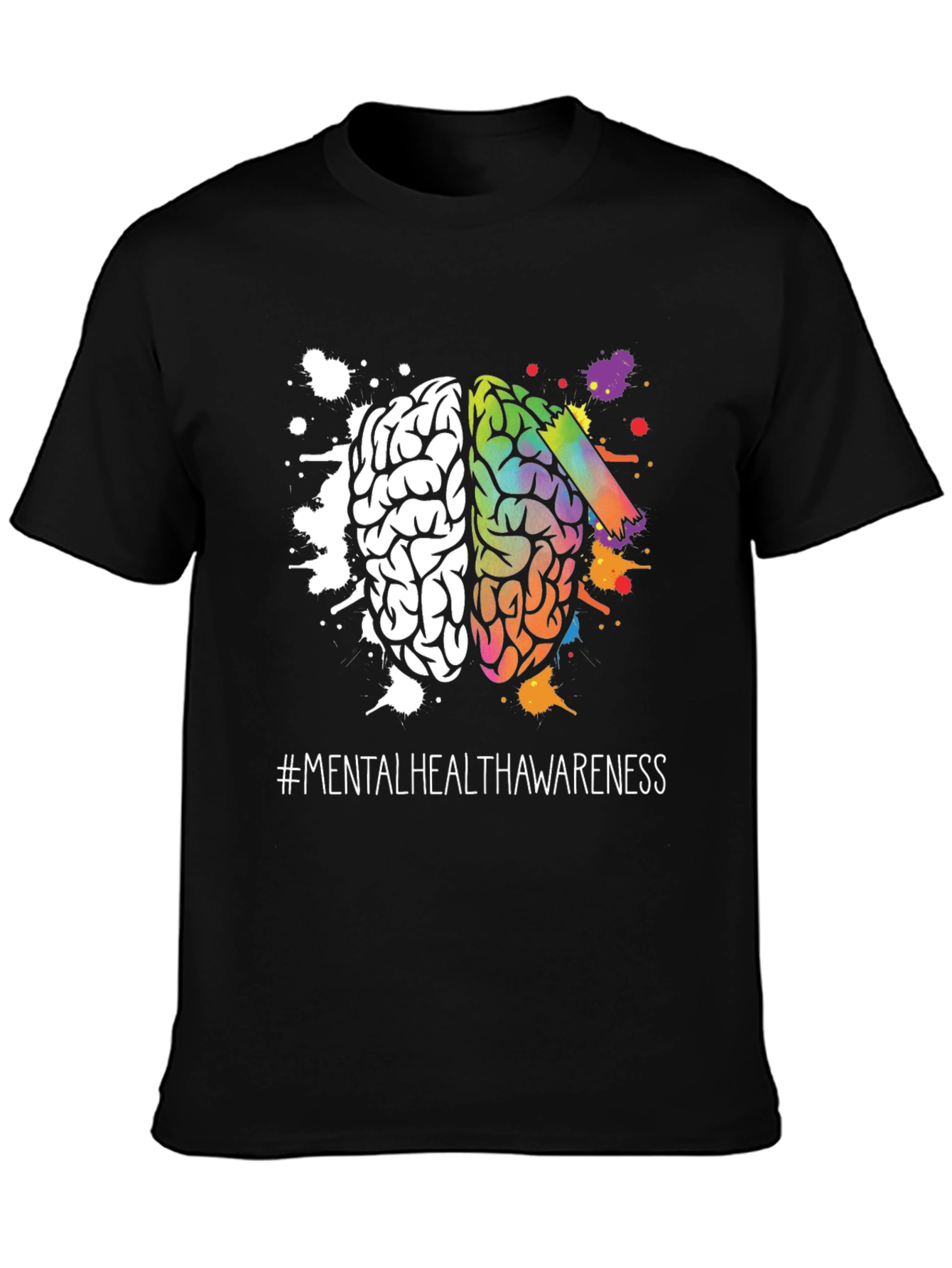Mental Health Awareness T-Shirt Brain Graphic