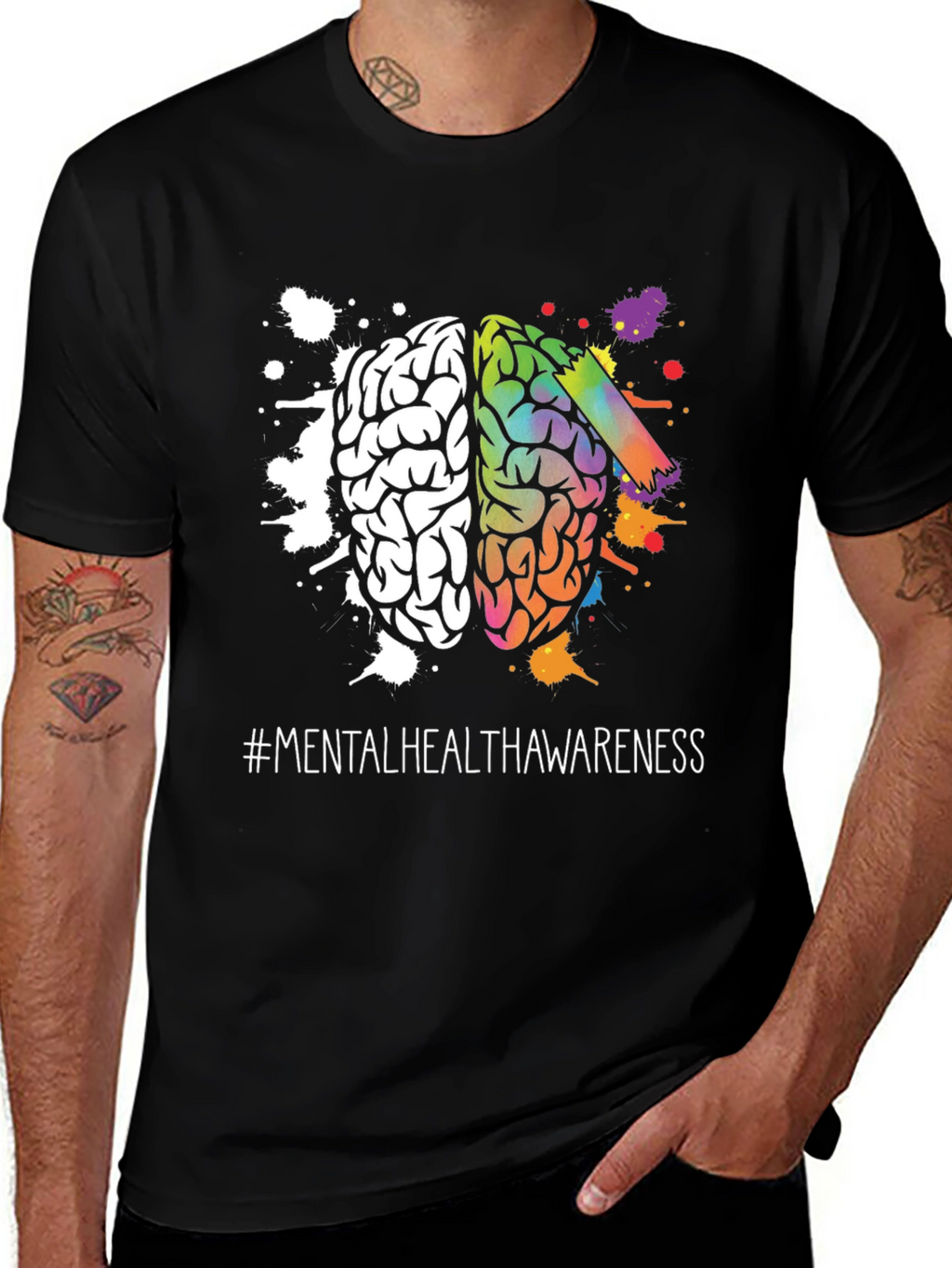 Mental Health Awareness T-Shirt Brain Graphic
