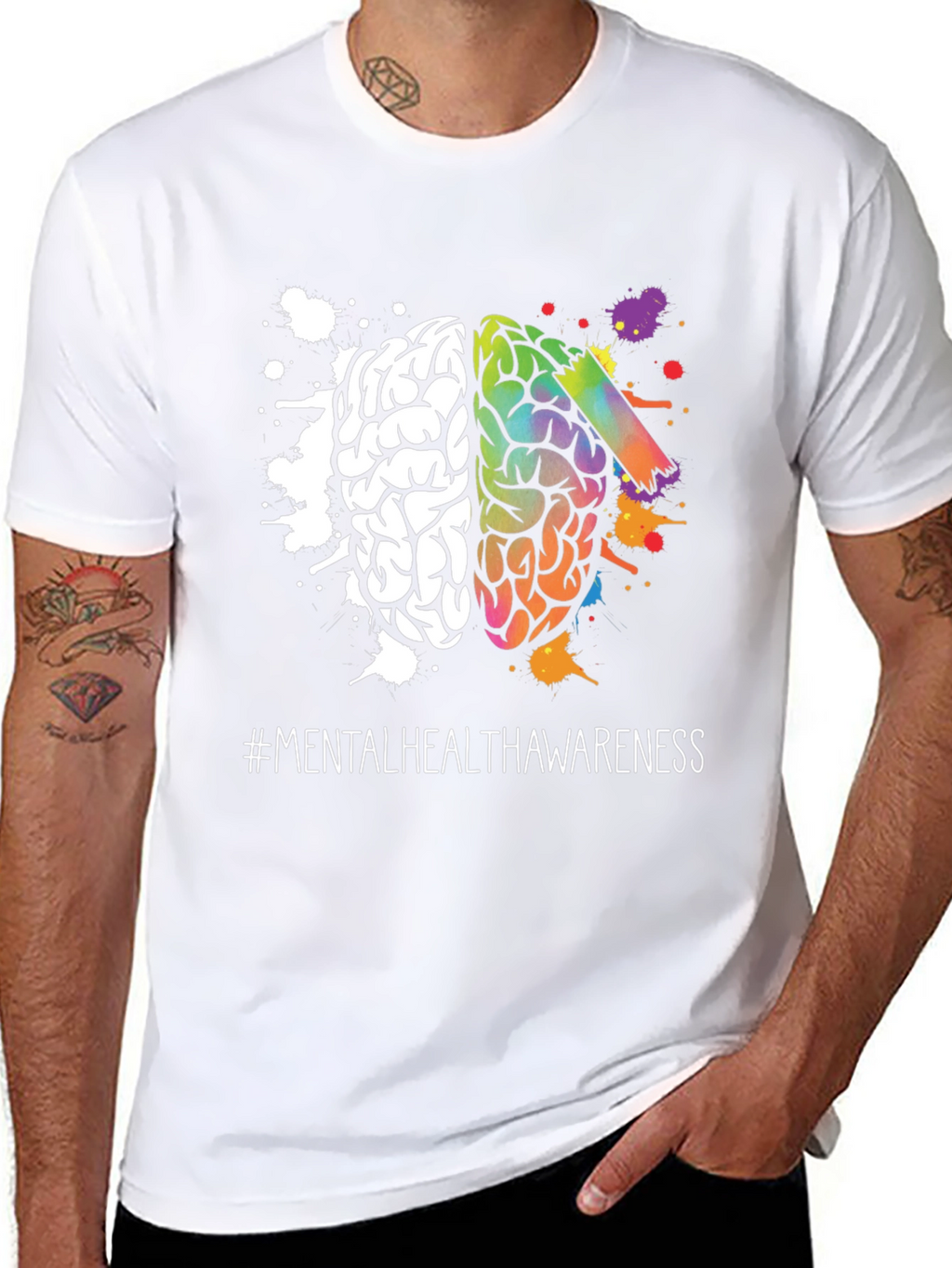 Mental Health Awareness T-Shirt Brain Graphic