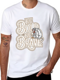 Be Bold Be Brave Graphic Tee - Tiger Design