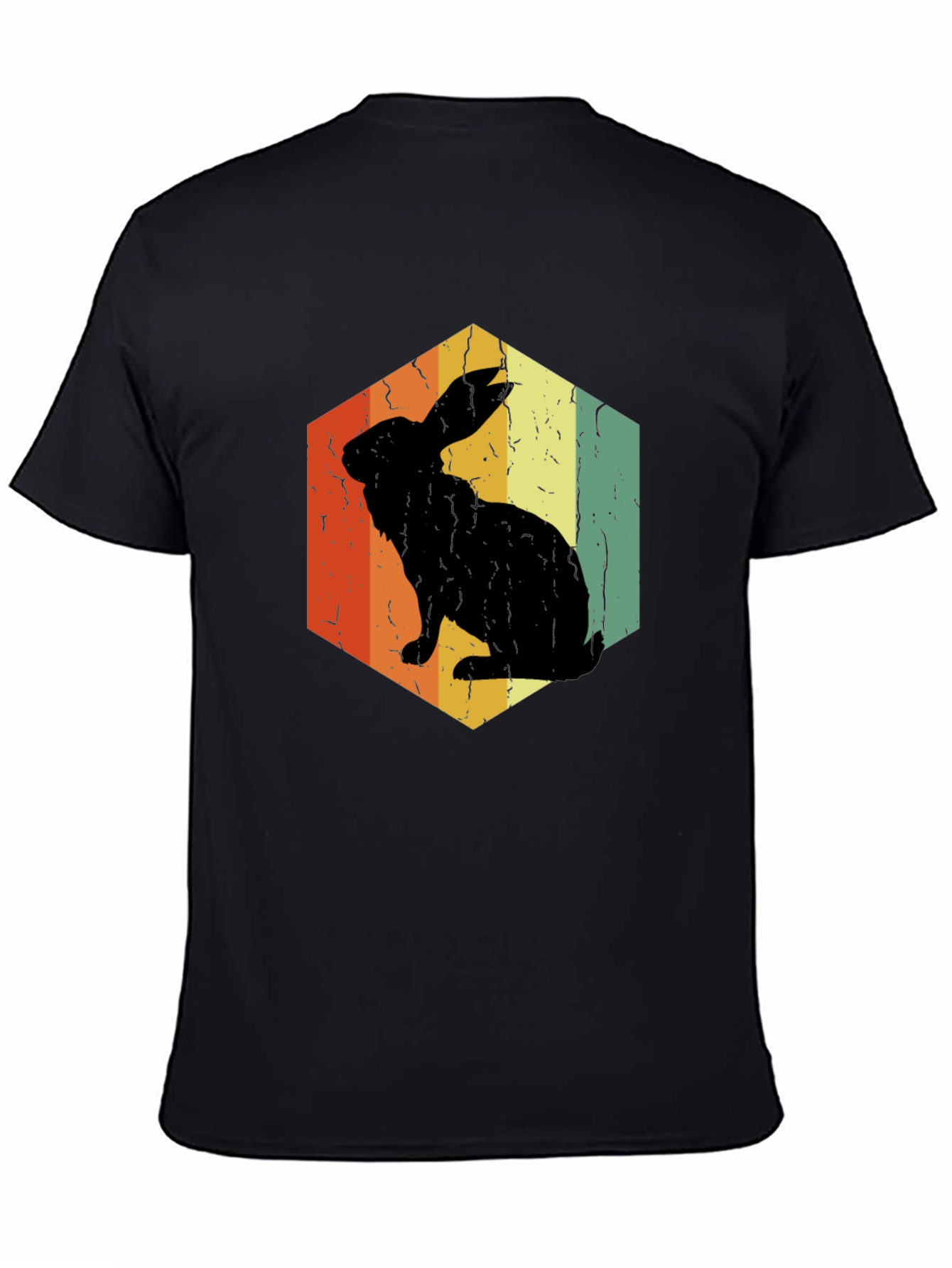 Retro Rabbit Hexagon Graphic T-Shirt
