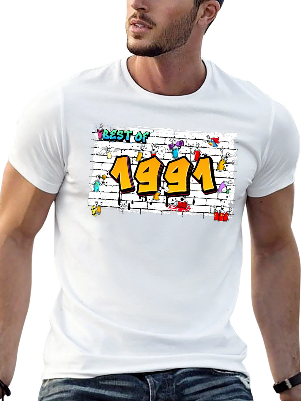 Best of 1991 Graffiti Style Black T-Shirt