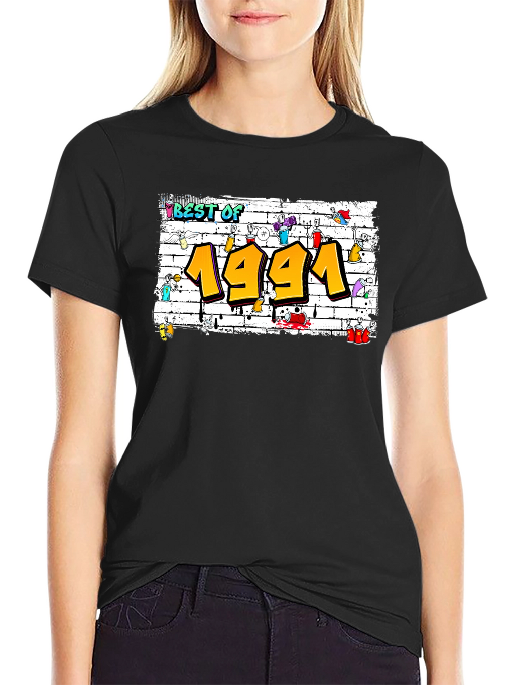 Best of 1991 Graffiti Style Black T-Shirt