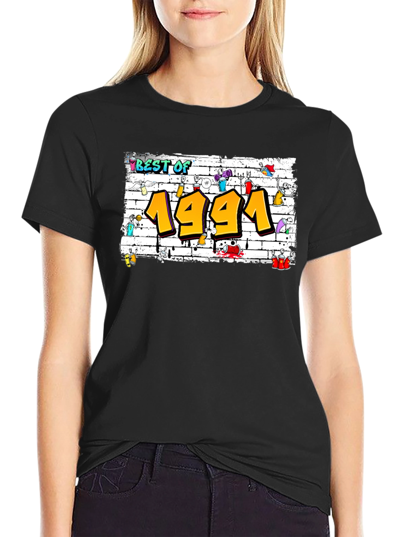 Best of 1991 Graffiti Style Black T-Shirt