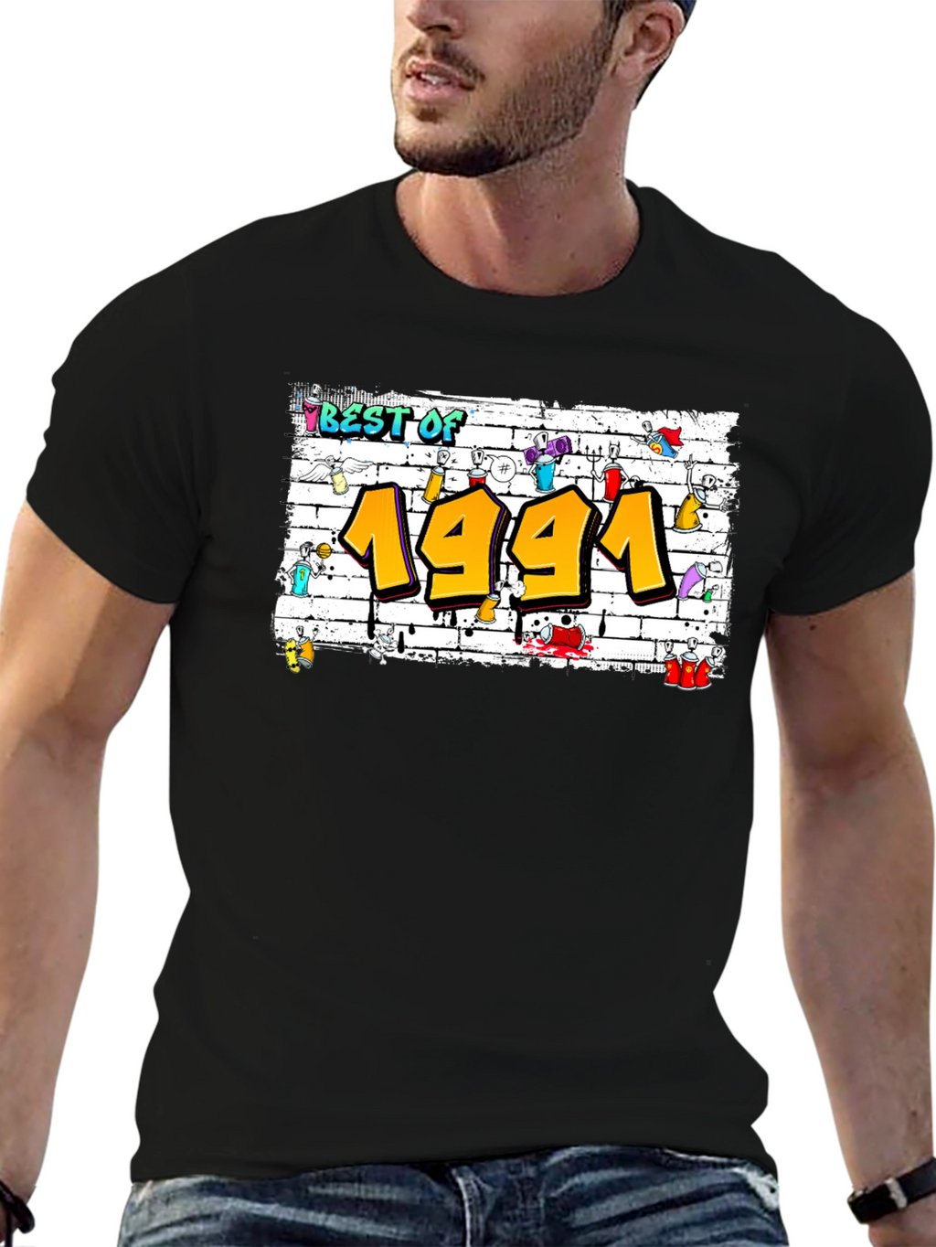 Best of 1991 Graffiti Style Black T-Shirt