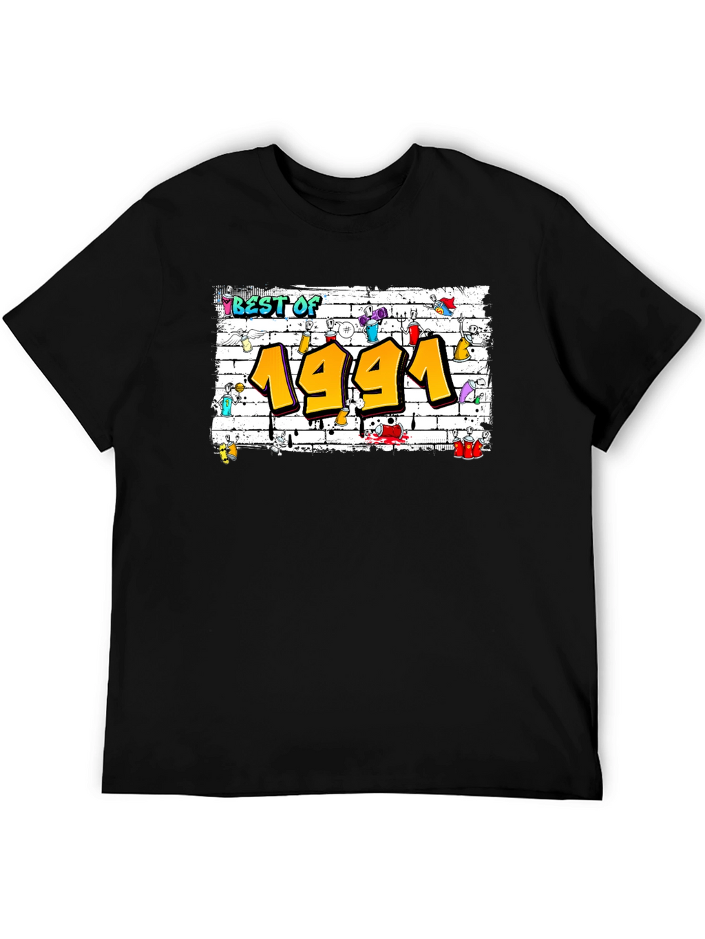Best of 1991 Graffiti Style Black T-Shirt
