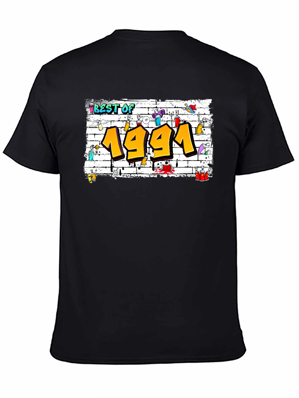 Best of 1991 Graffiti Style Black T-Shirt