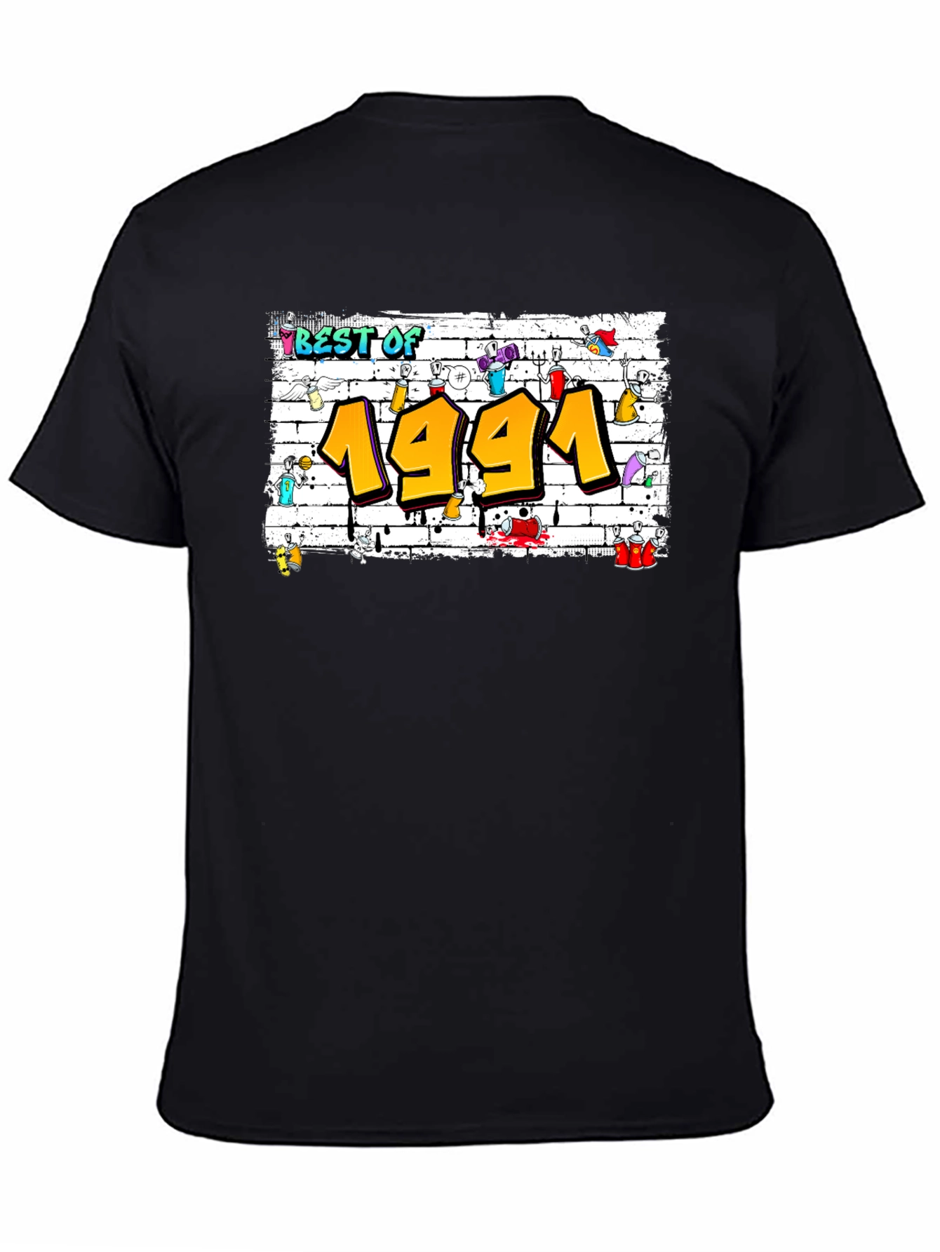 Best of 1991 Graffiti Style Black T-Shirt