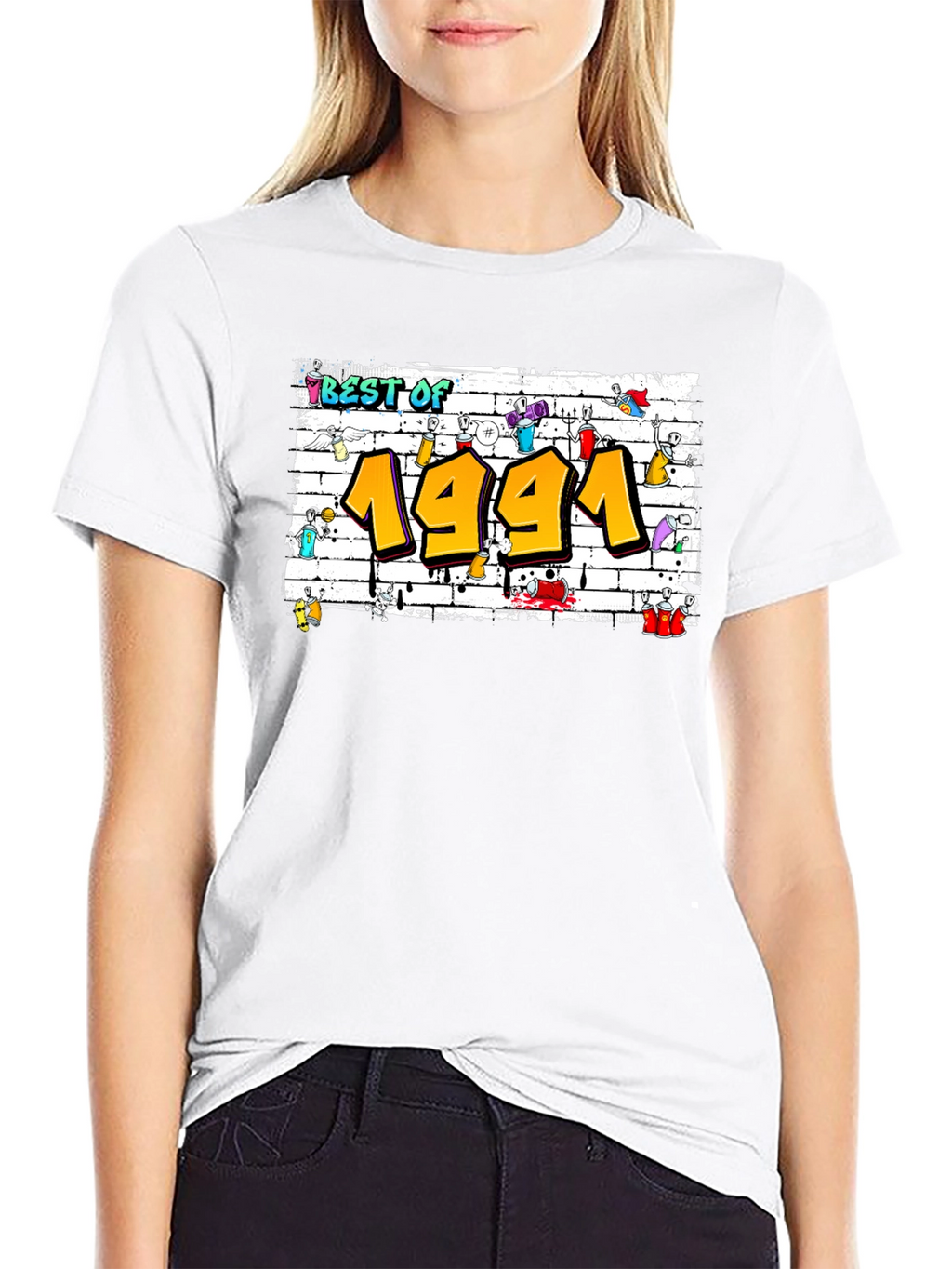 Best of 1991 Graffiti Style Black T-Shirt