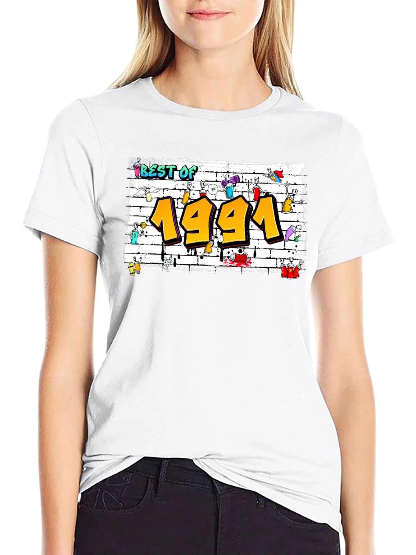 Best of 1991 Graffiti Style Black T-Shirt