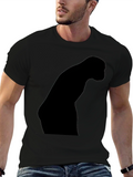 Mens Black T-Shirt - Abstract Silhouette Design
