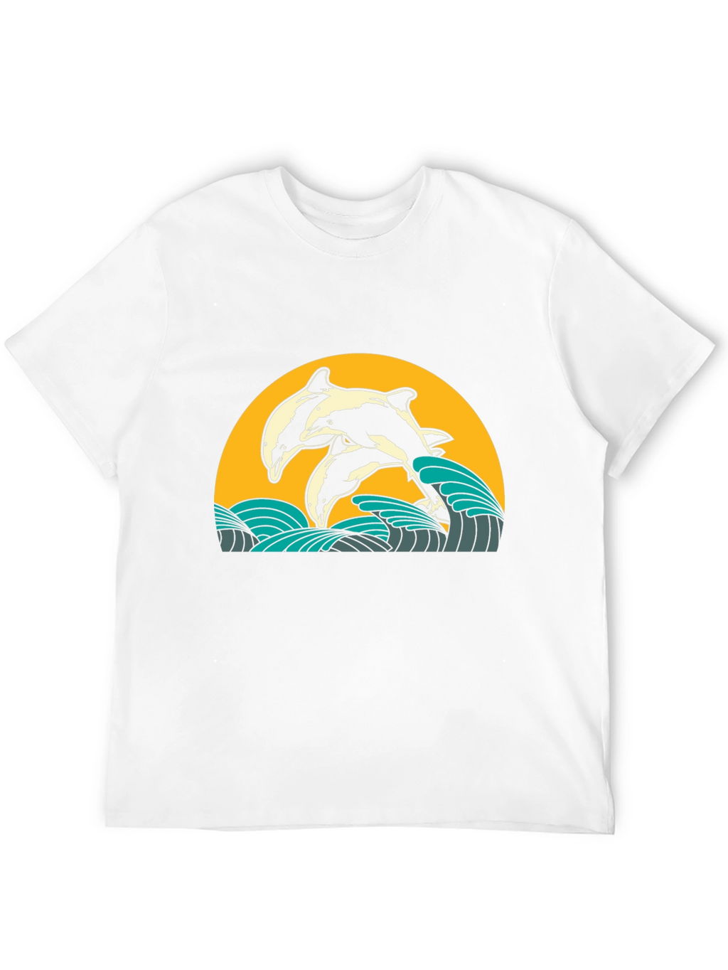 Dolphin Wave Graphic Tee - Black