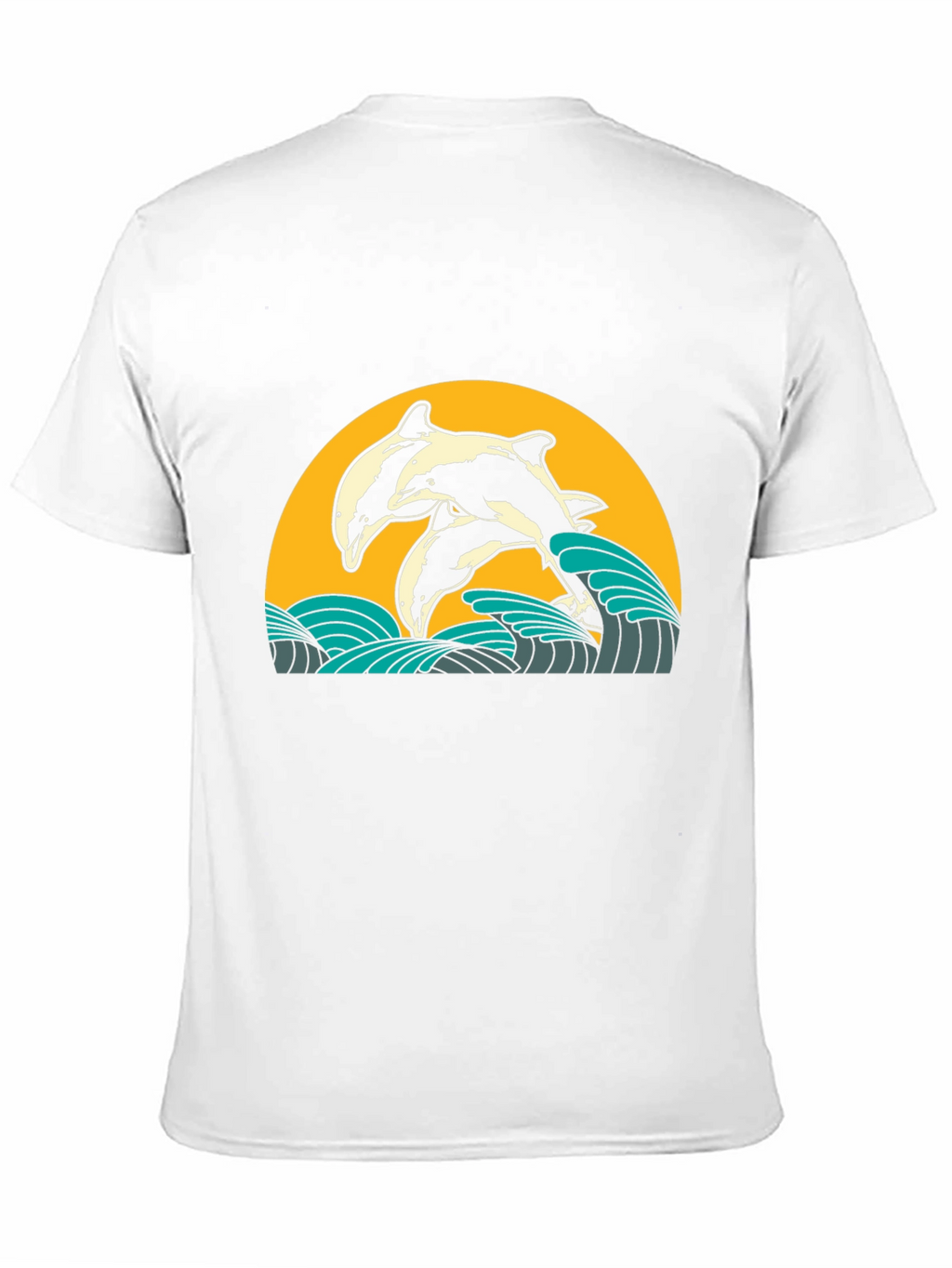 Dolphin Wave Graphic Tee - Black