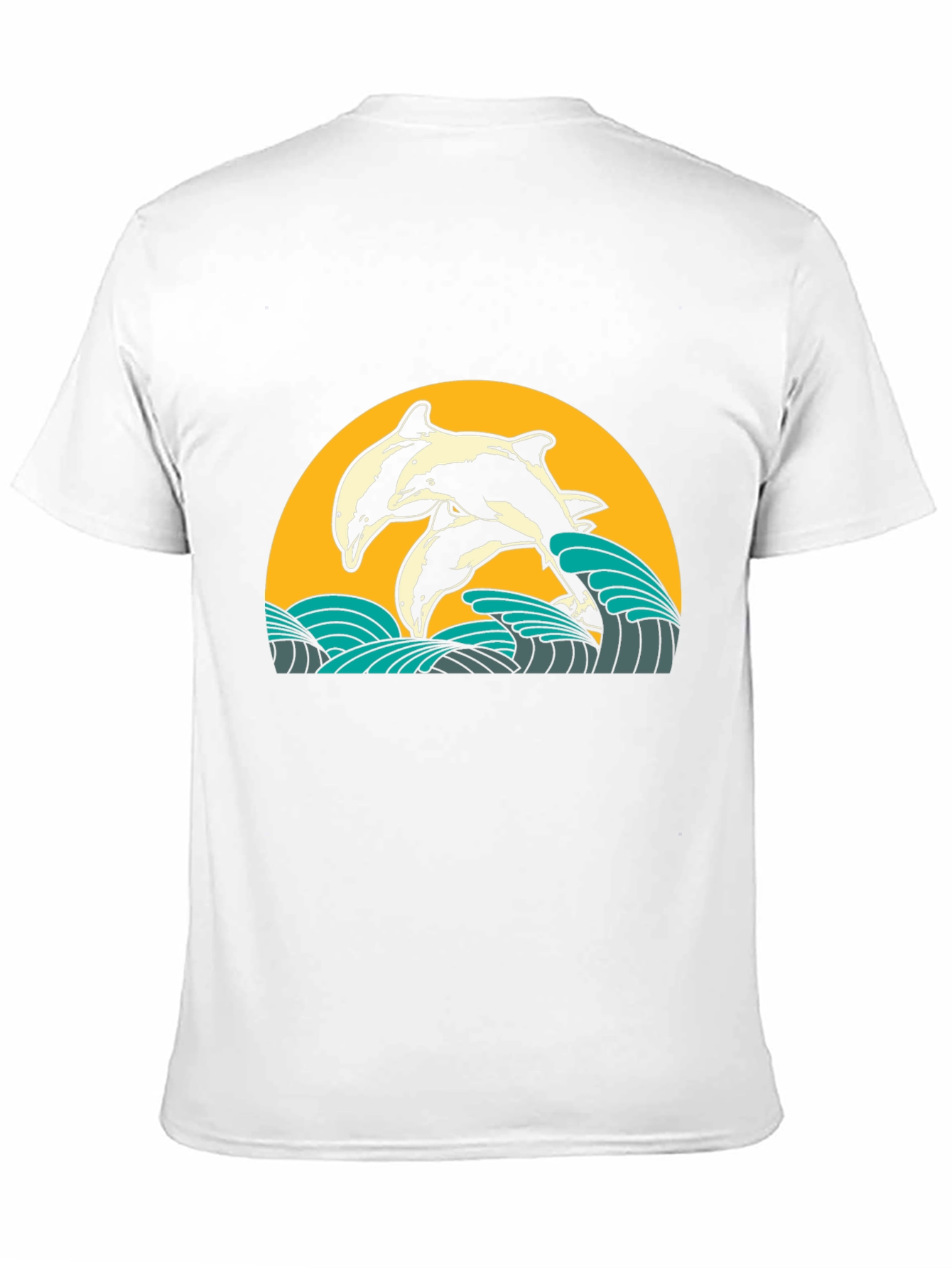 Dolphin Wave Graphic Tee - Black