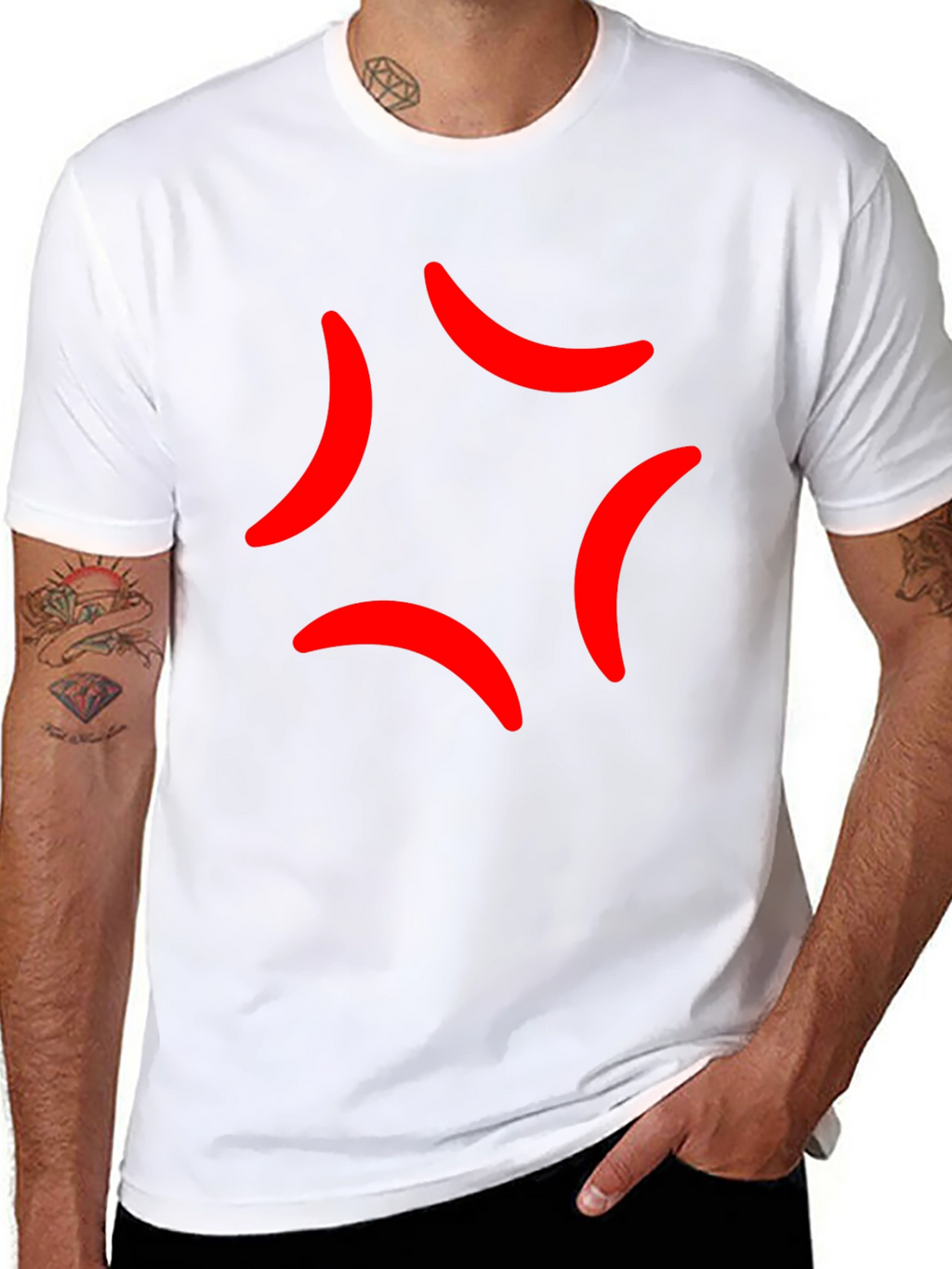 Anger Mark Emoji Black T-Shirt
