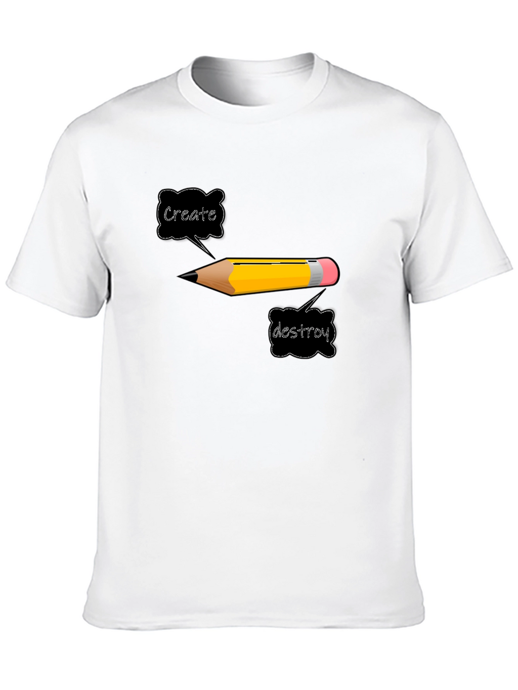 Create or Destroy Pencil Graphic Black T-Shirt