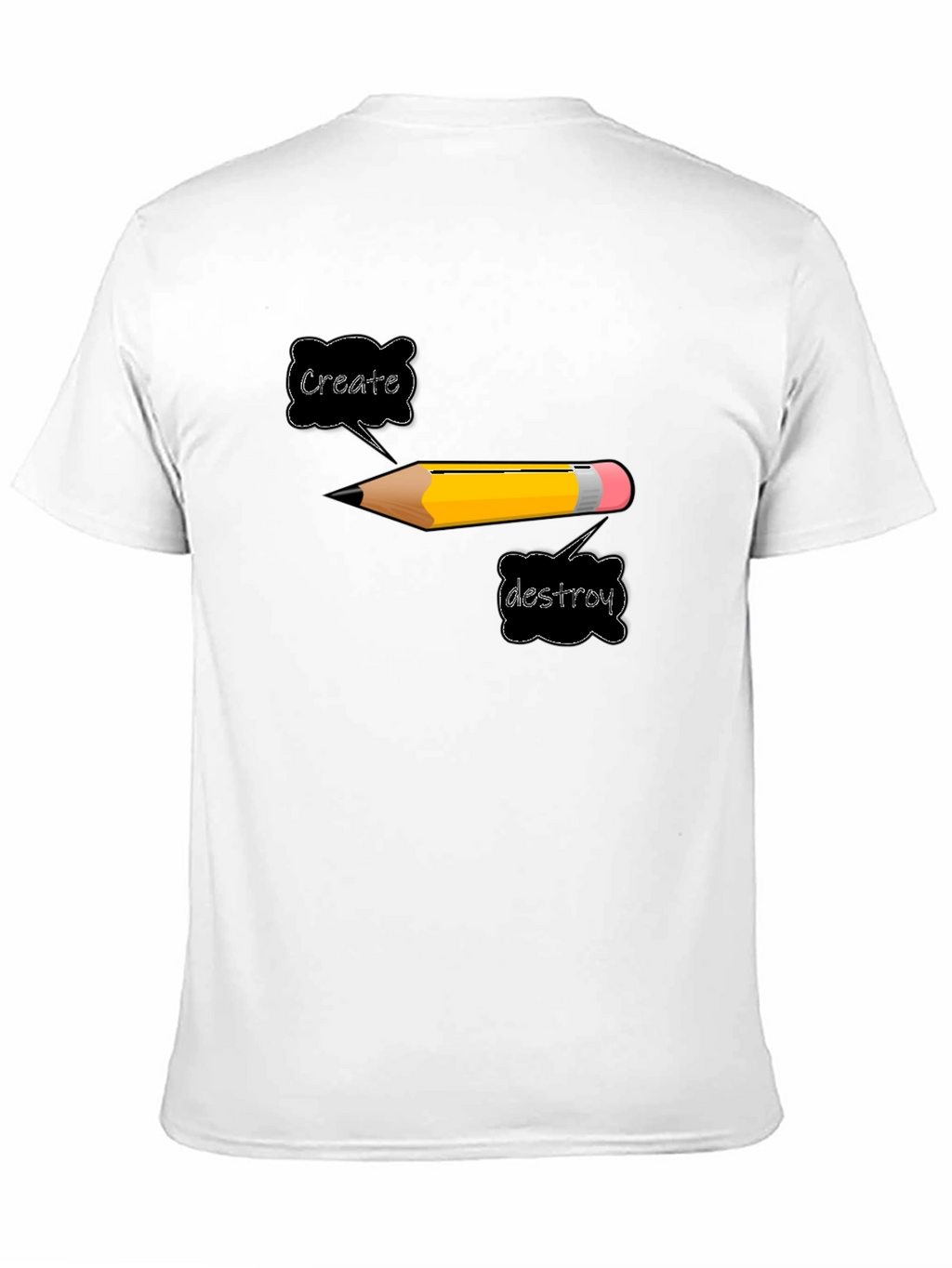 Create or Destroy Pencil Graphic Black T-Shirt