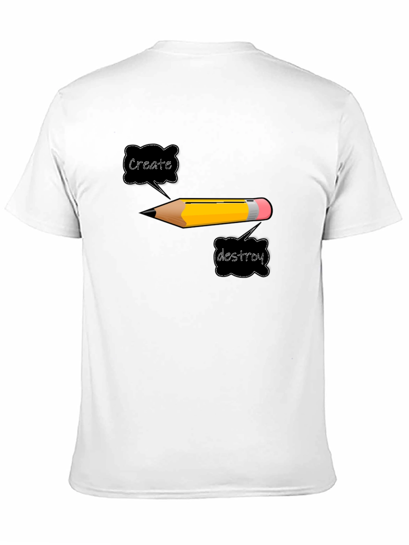 Create or Destroy Pencil Graphic Black T-Shirt