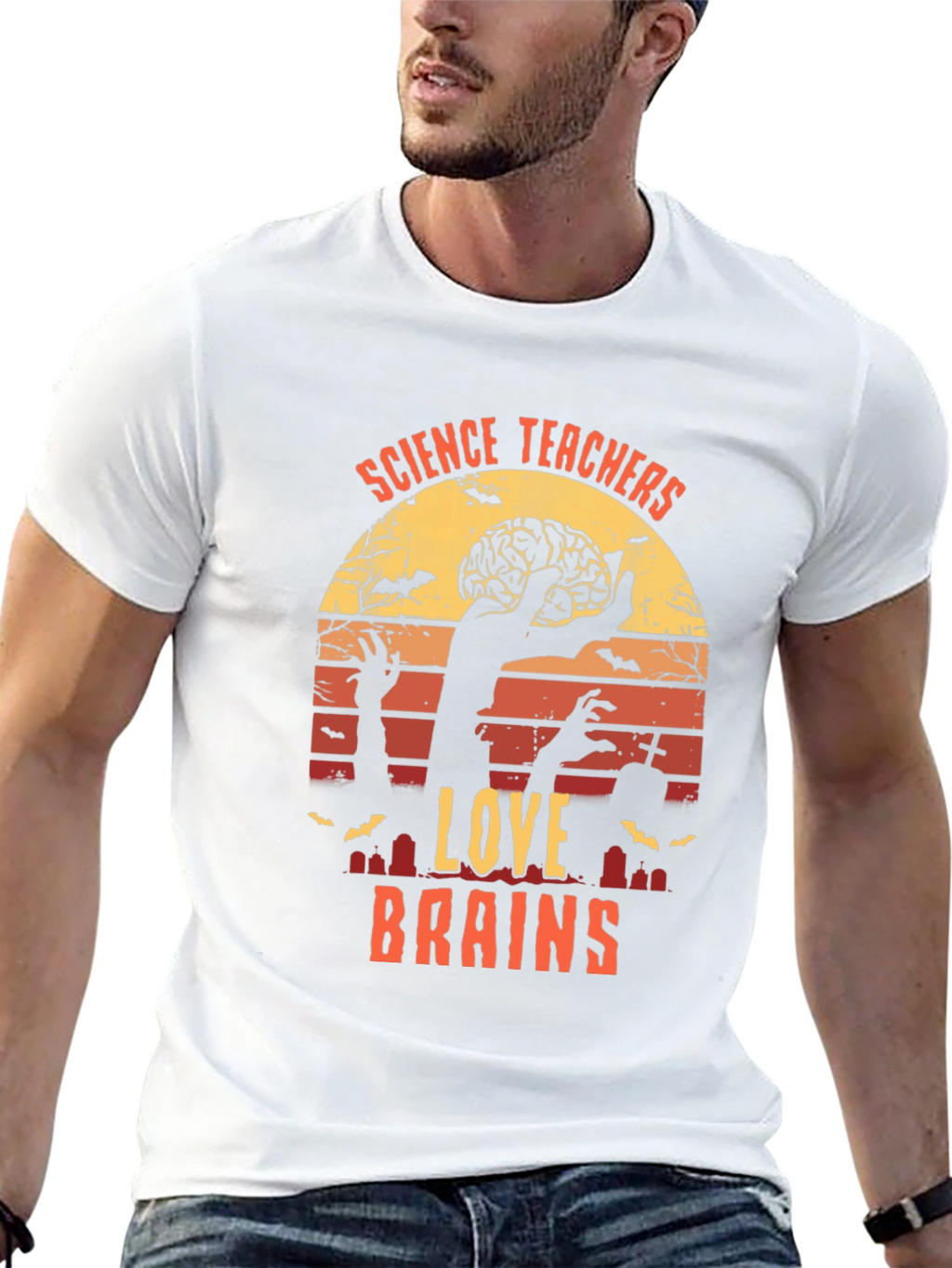 Science Teachers Love Brains Halloween T-Shirt