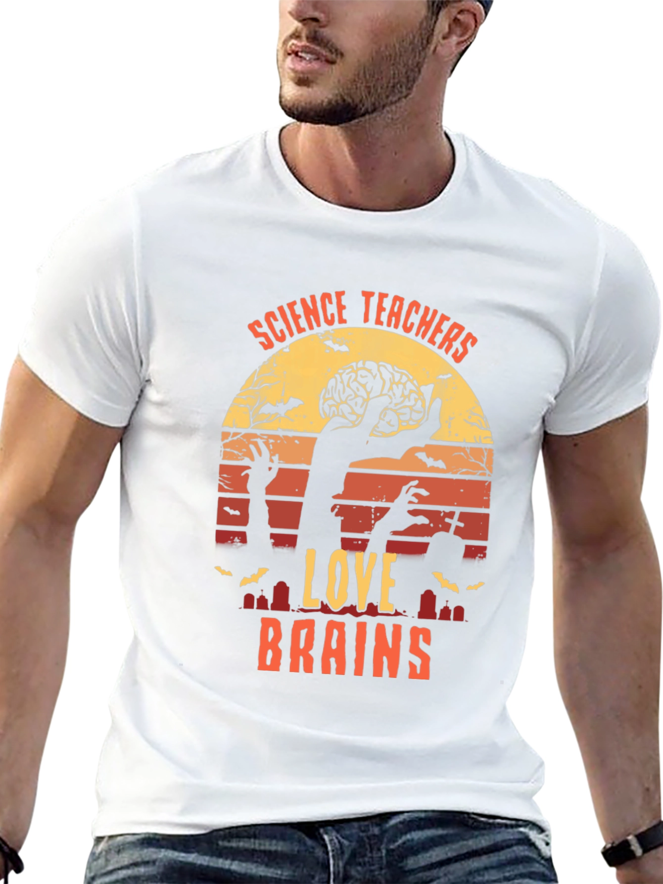 Science Teachers Love Brains Halloween T-Shirt