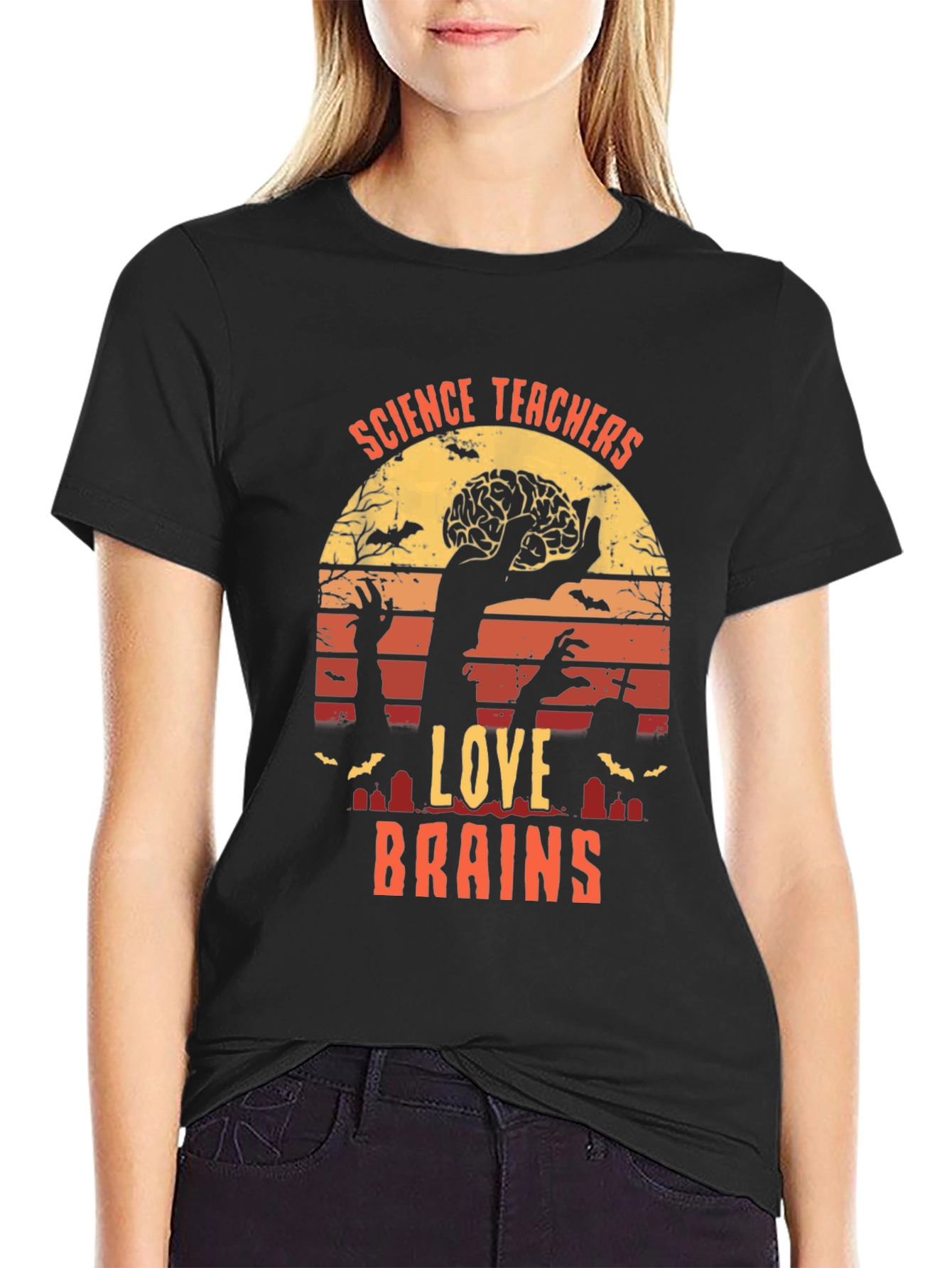 Science Teachers Love Brains Halloween T-Shirt