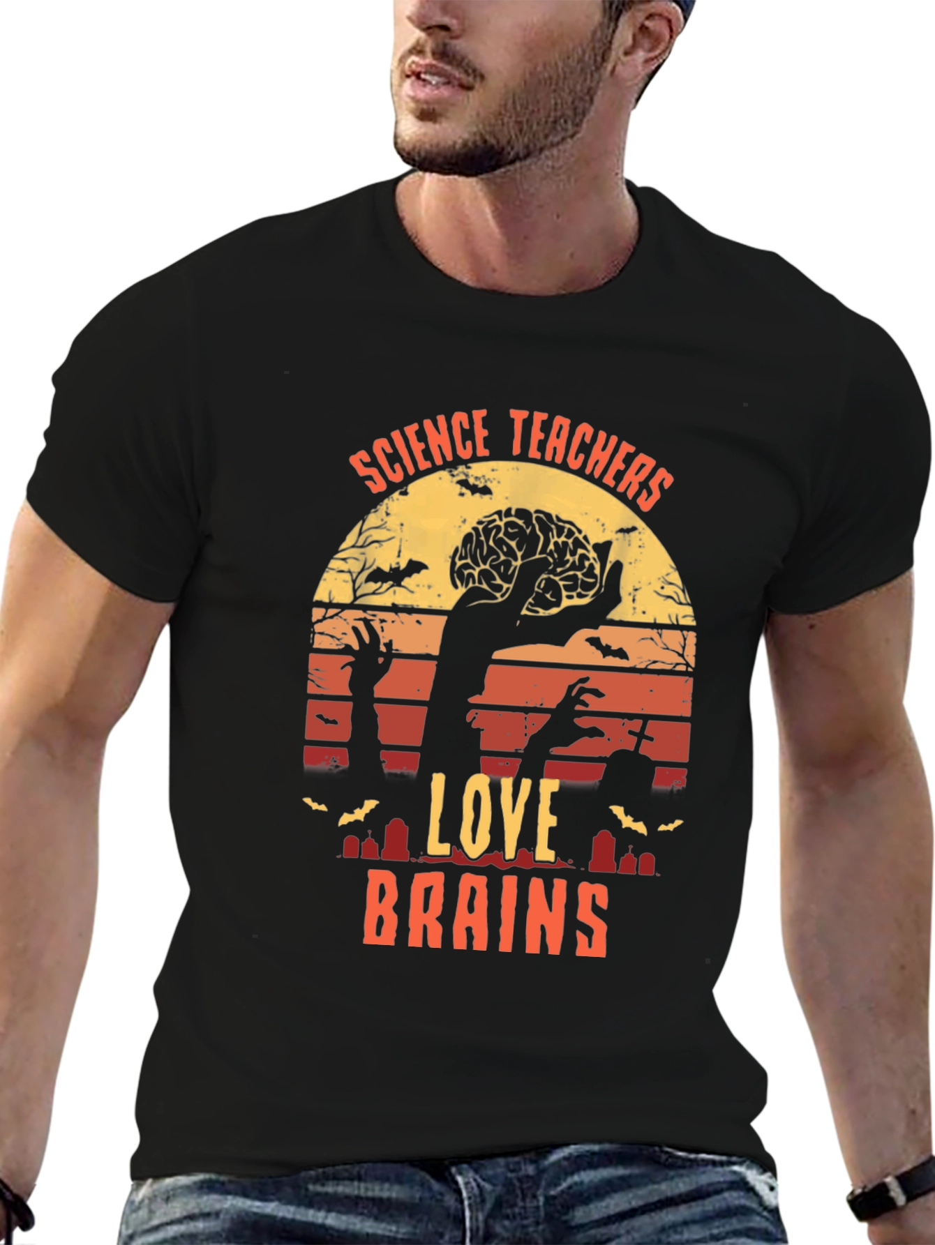 Science Teachers Love Brains Halloween T-Shirt