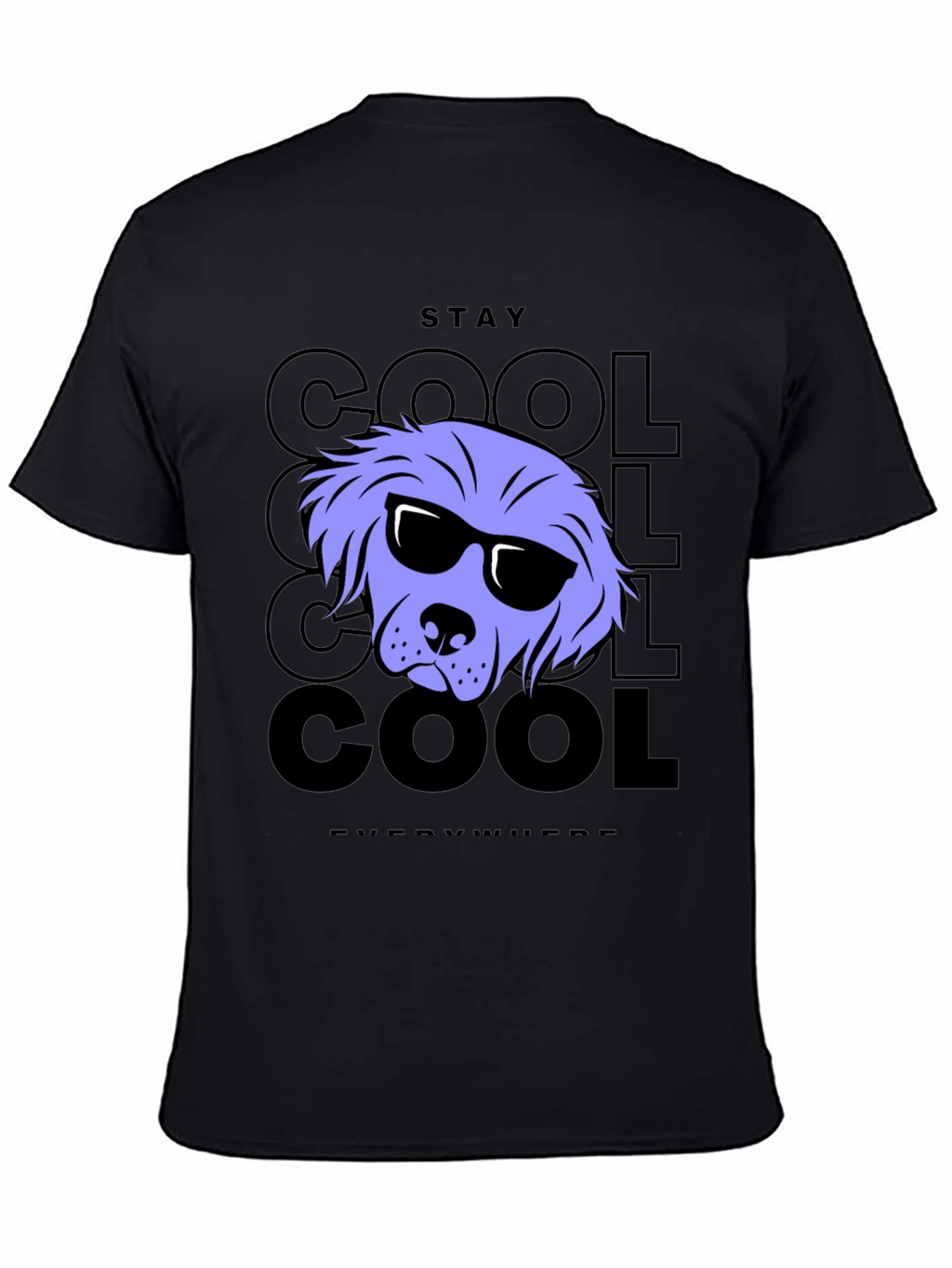 Stay Cool Dog Graphic Tee - Black