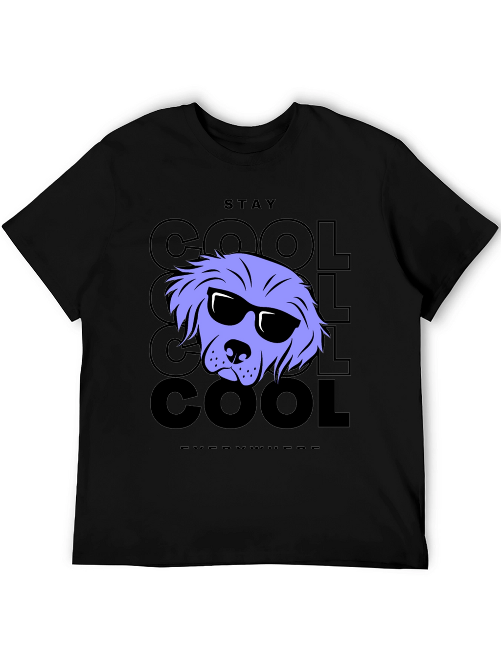Stay Cool Dog Graphic Tee - Black